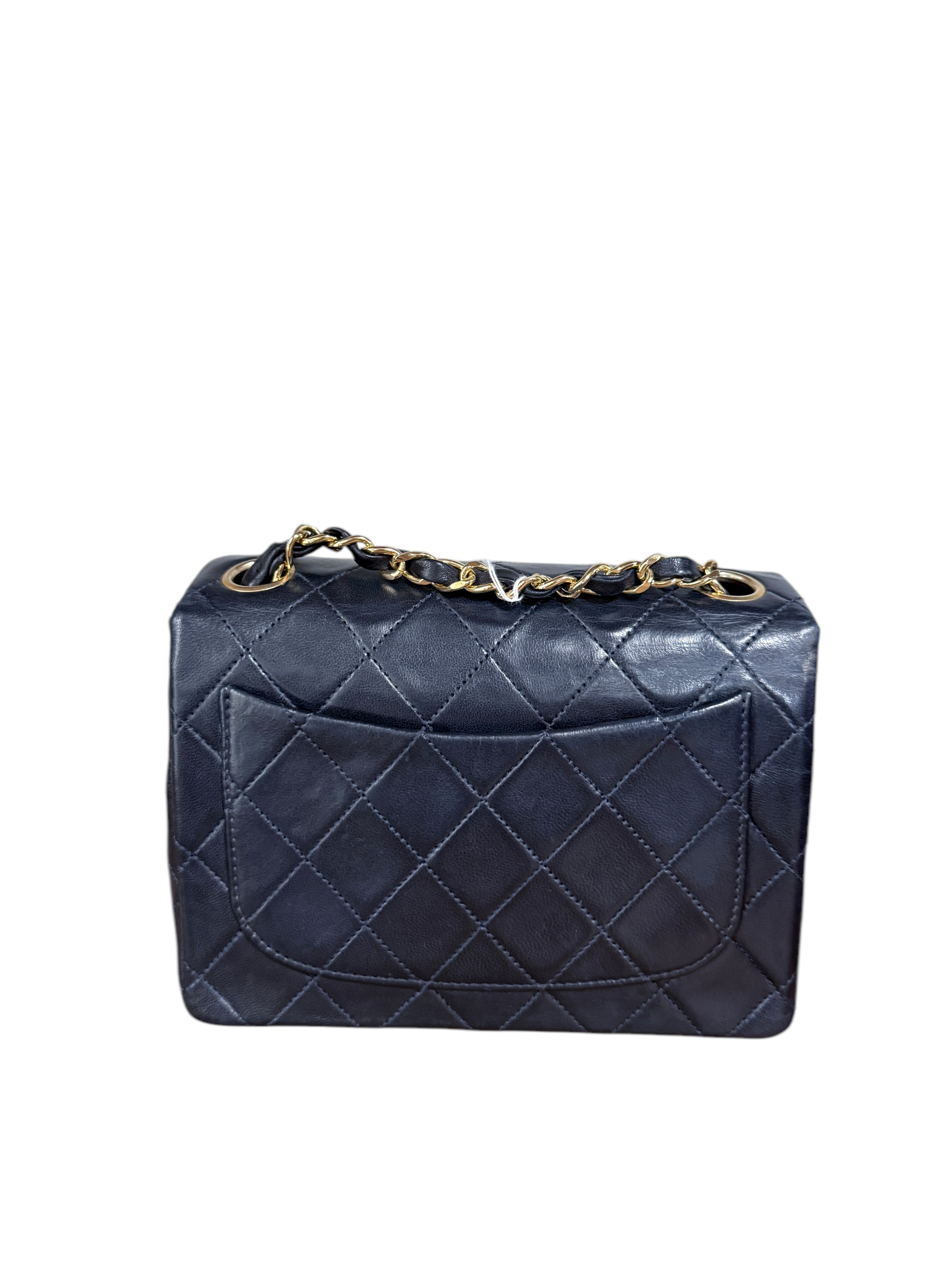 Chanel Vintage Mini Sqaure Navy Lambskin GHW #1 #41900