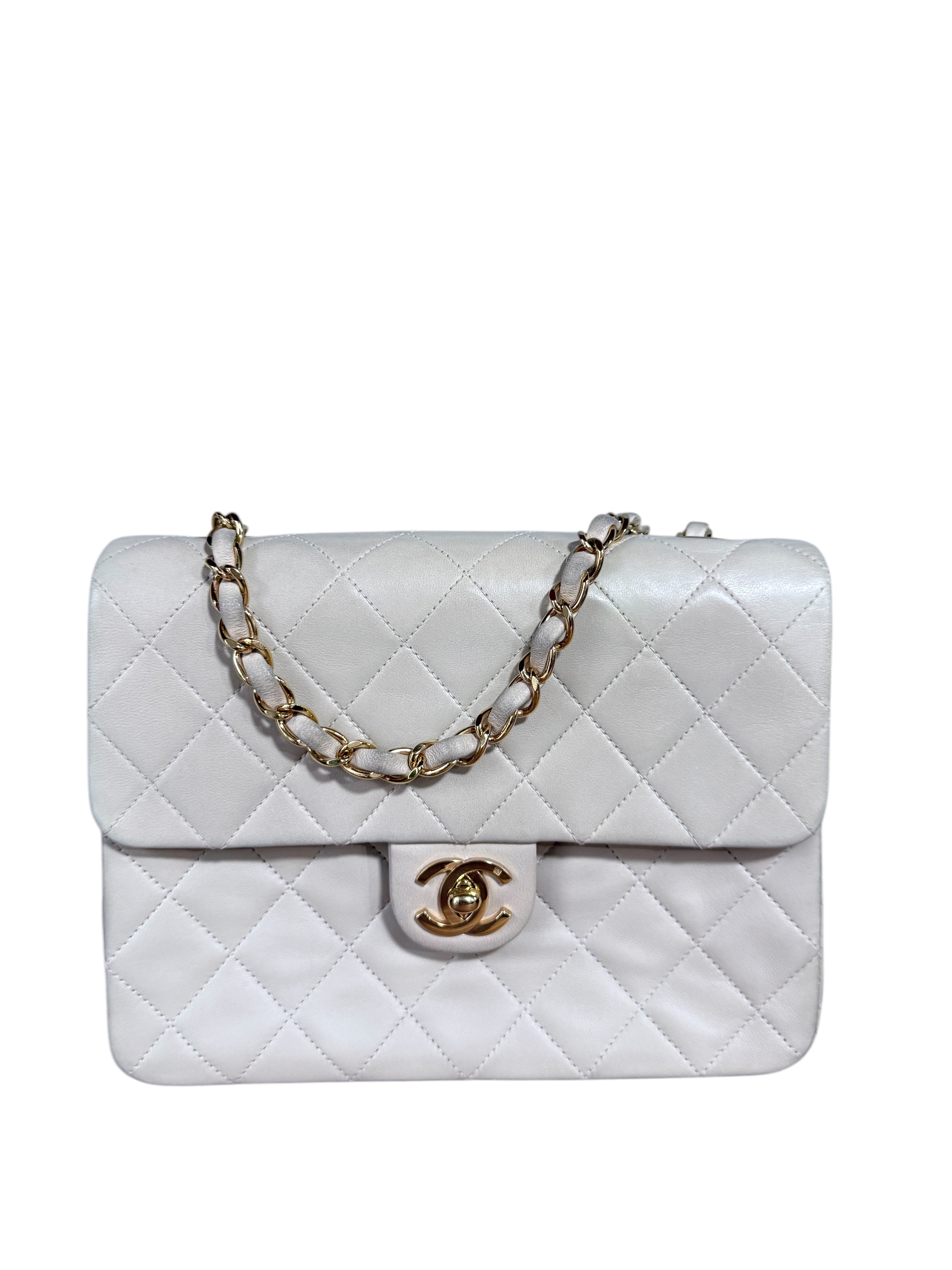 Chanel Vintage Mini Square 17cm Cream Lambskin GHW #2 #31800