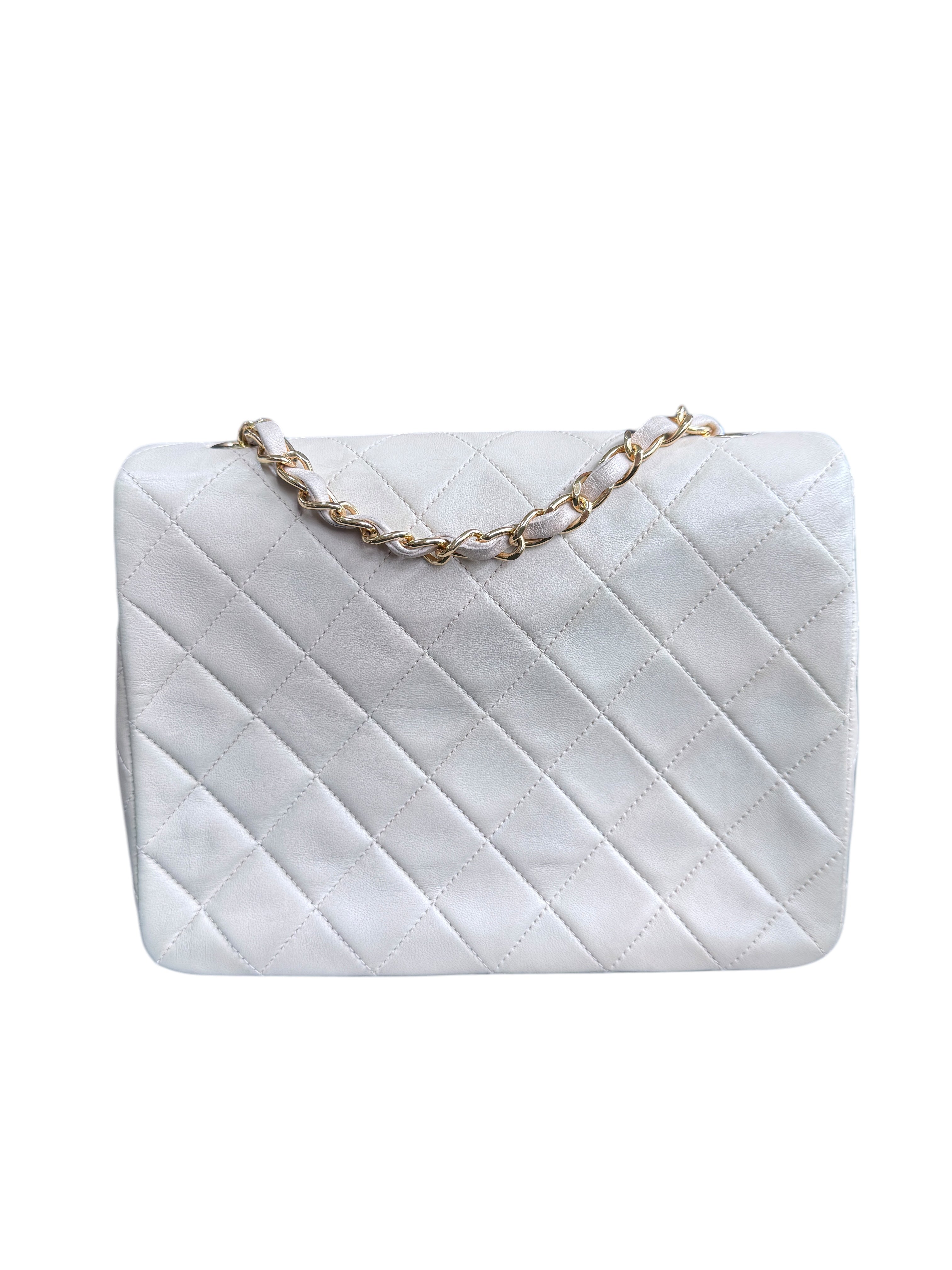 Chanel Vintage Mini Square 17cm Cream Lambskin GHW #2 #31800