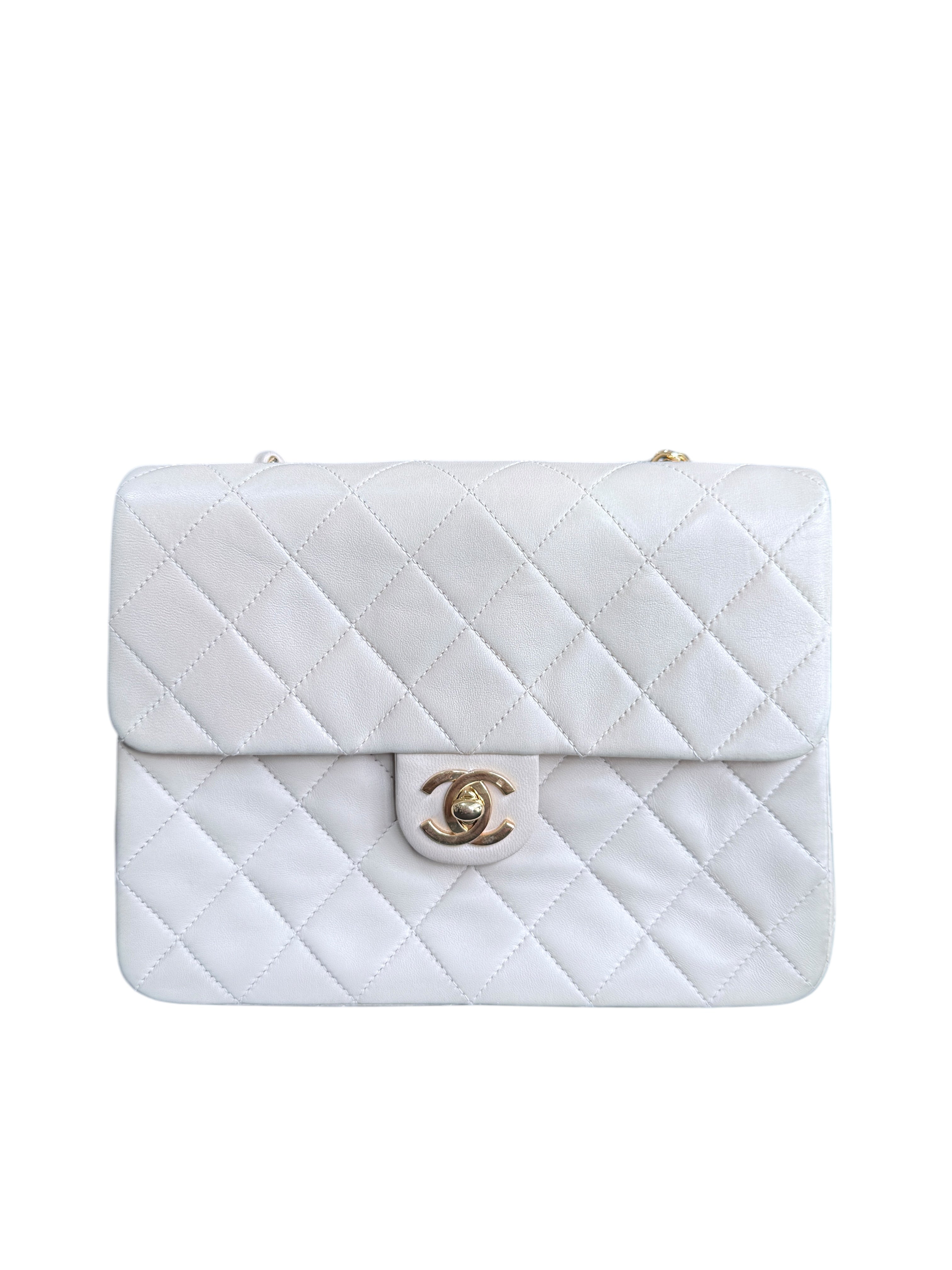 Chanel Vintage Mini Square 17cm Cream Lambskin GHW #2 #31800