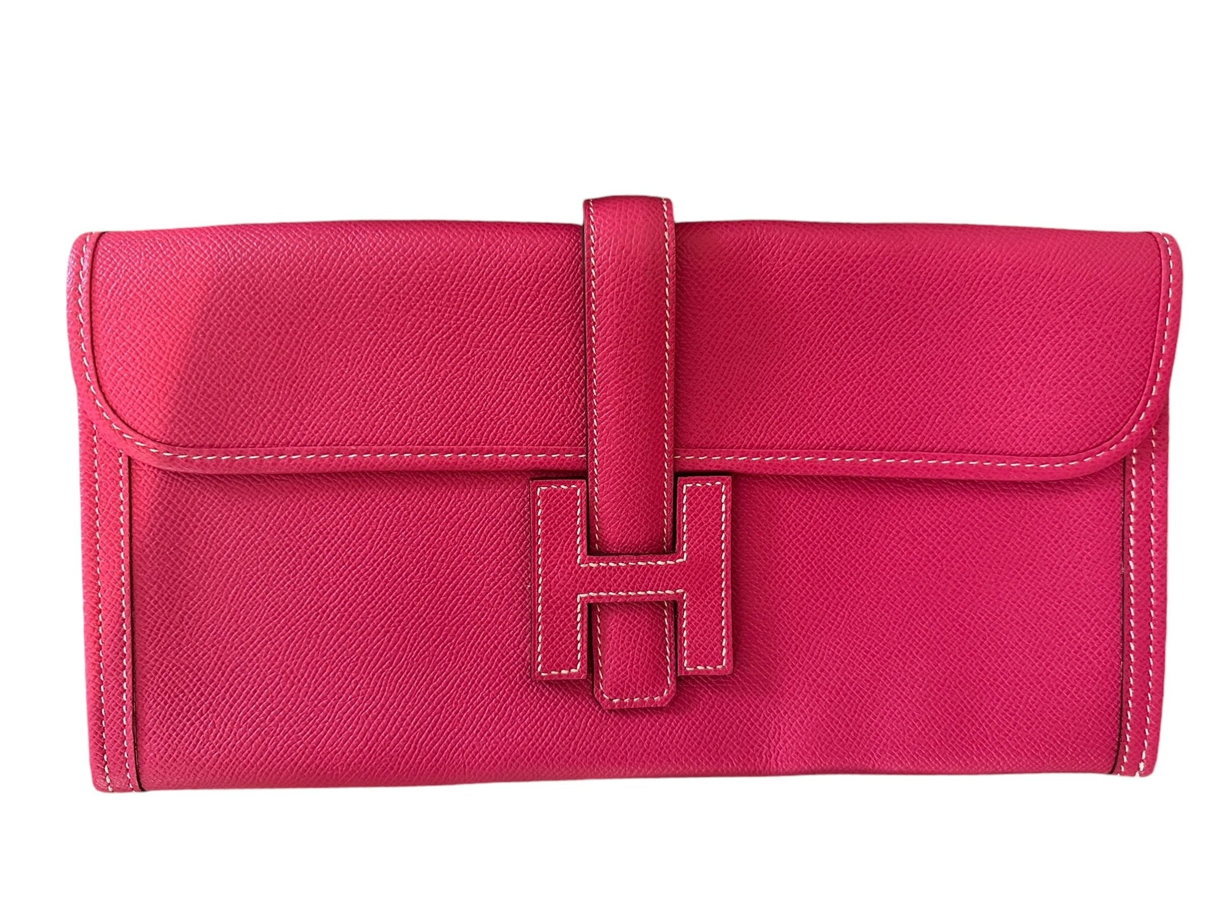 Hermes Jige in Rose Tyrien Epsom Leather