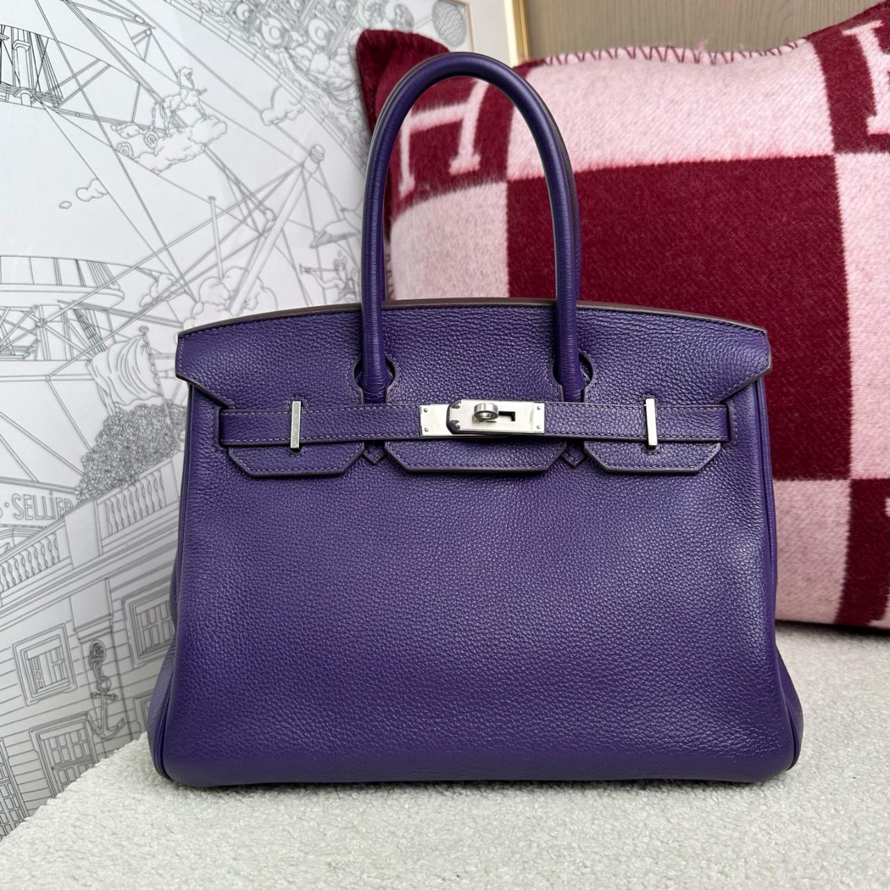Hermes B30 Purple with Silver Hardware ALC3909