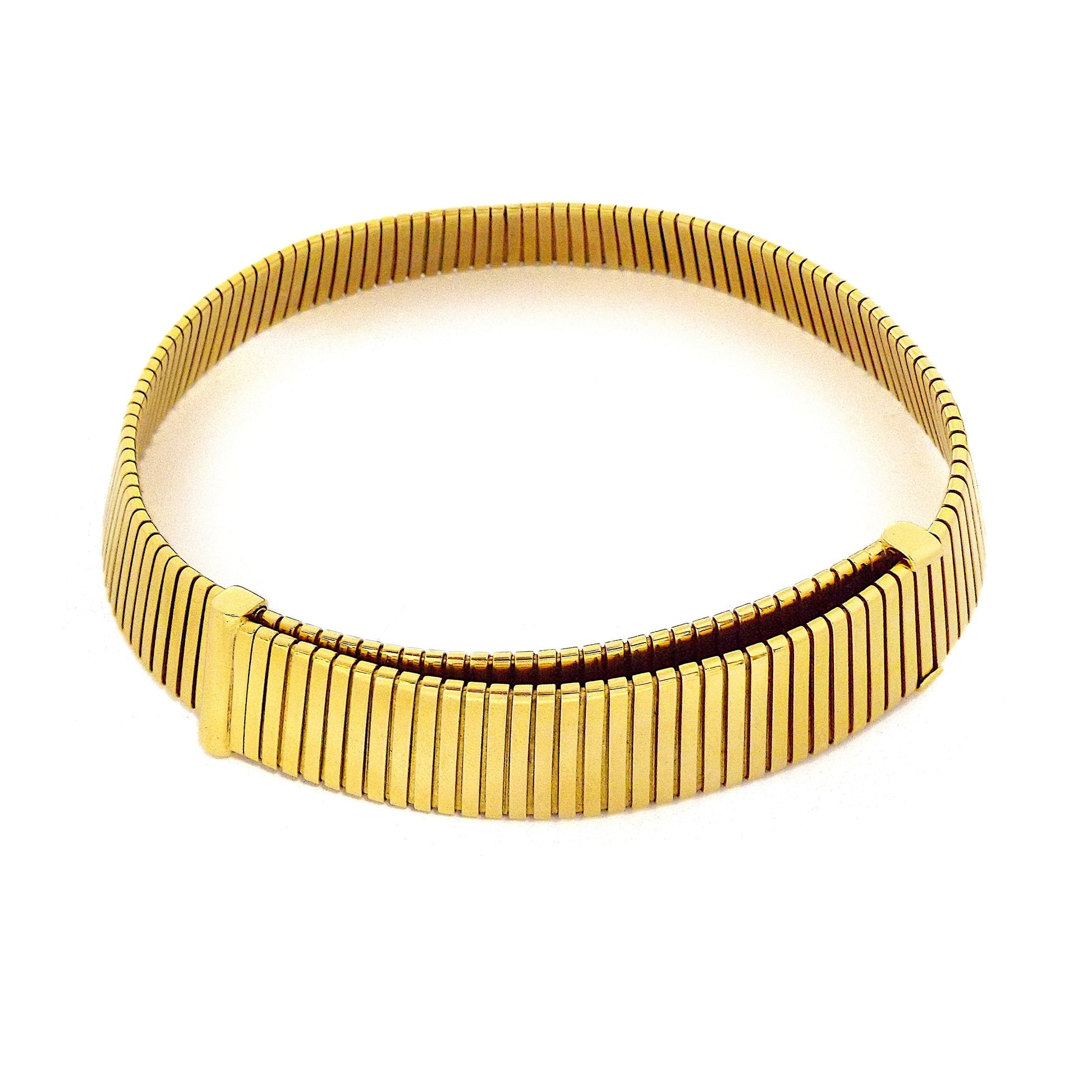 18kt yellow gold Bulgari Tubogas adjustable choker ASC5135