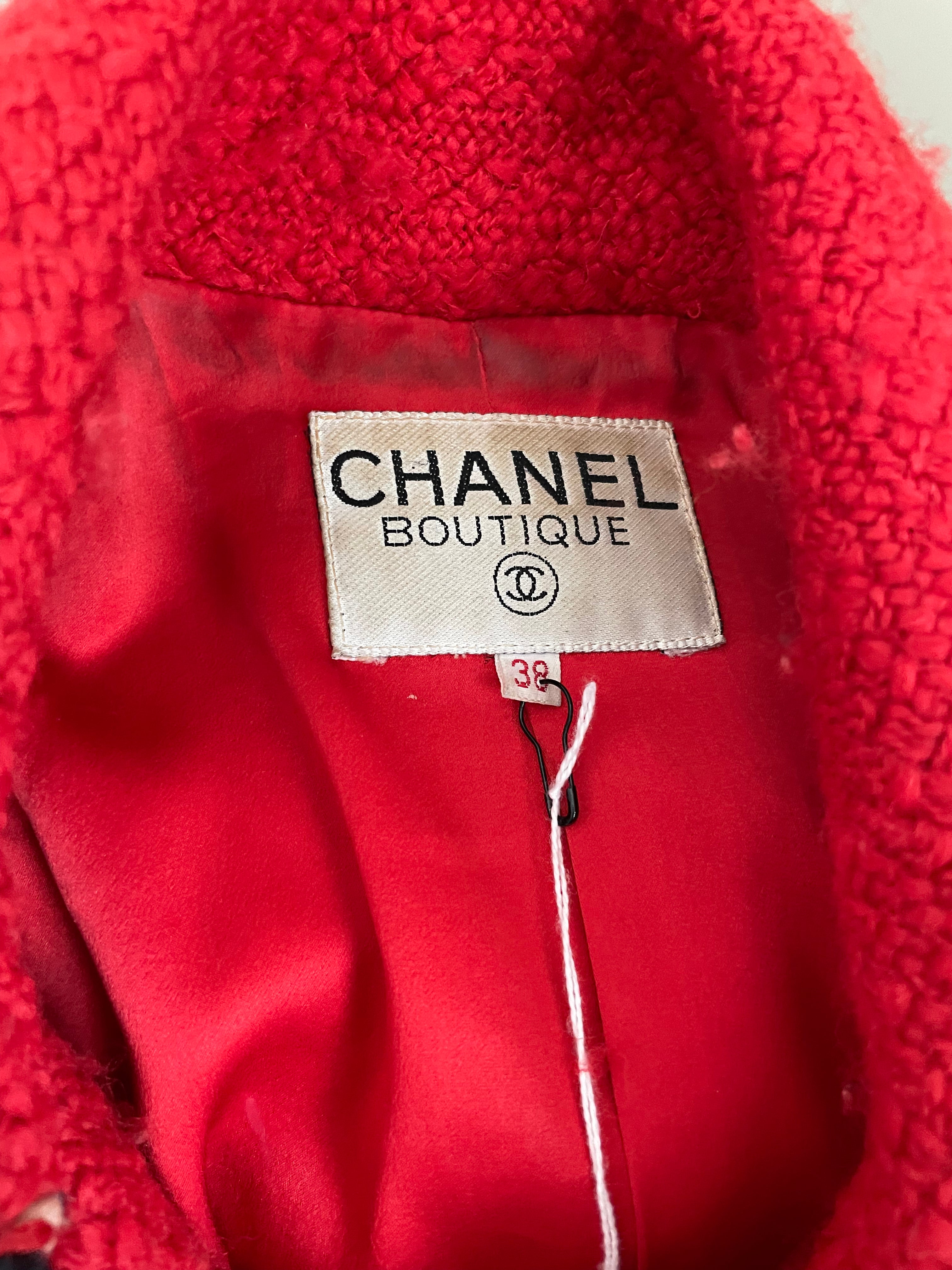 Chanel Red 80s Documented Coat AVC2153