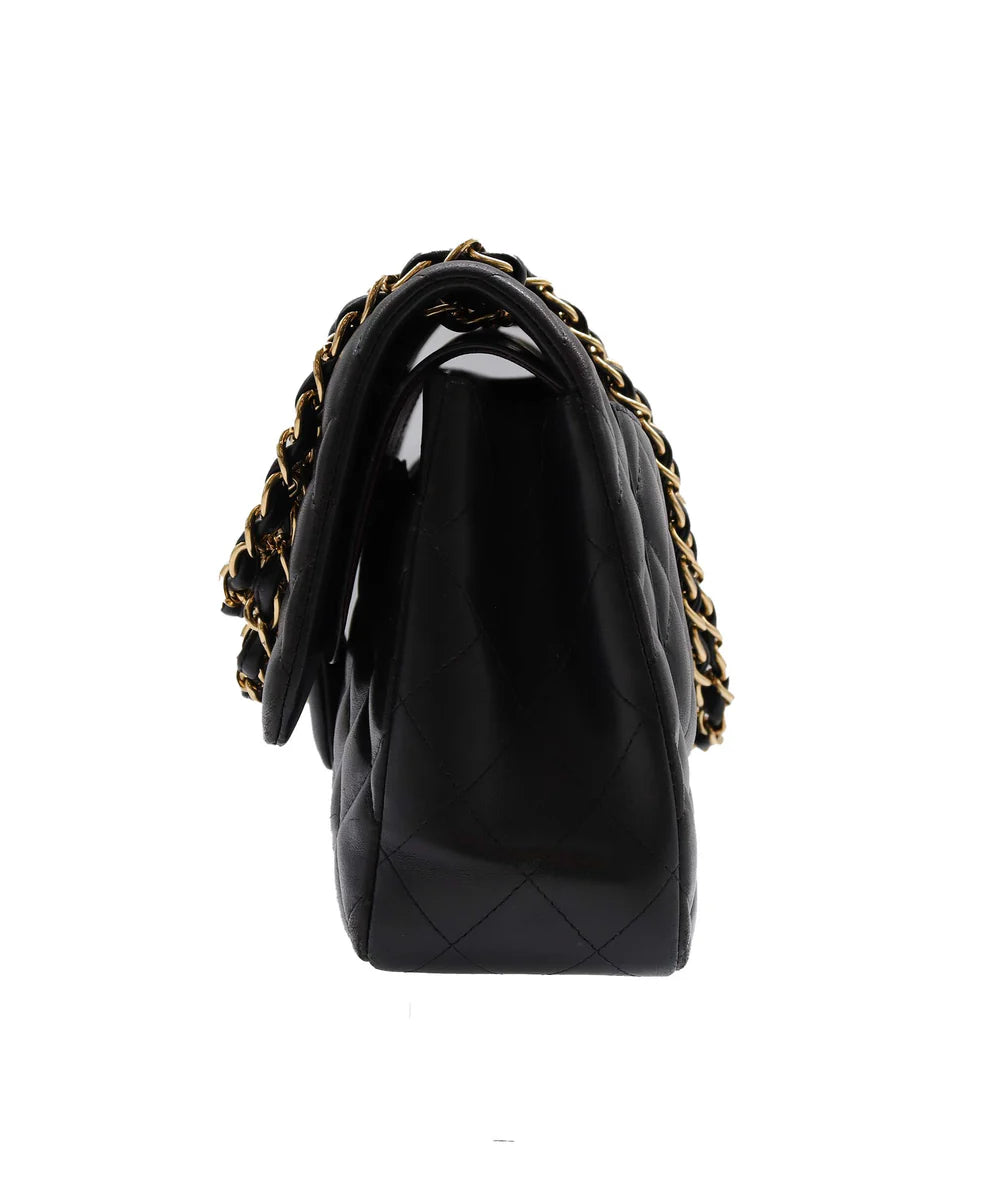 Chanel Jumbo Black Lambskin Classic Flap Bag GHW ASC5623