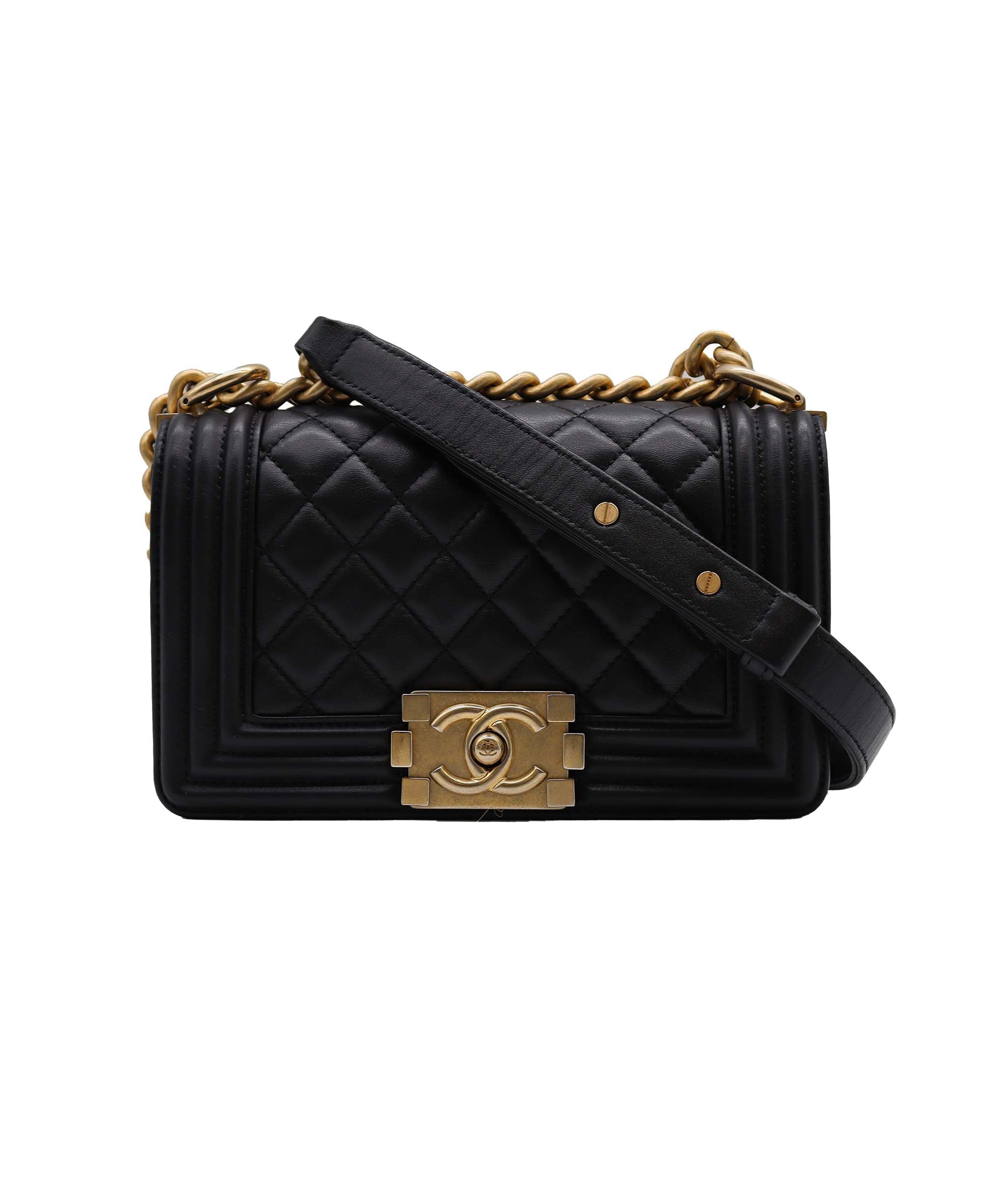 Chanel Mini 8" Boy Calf GHW Black DXBS2348