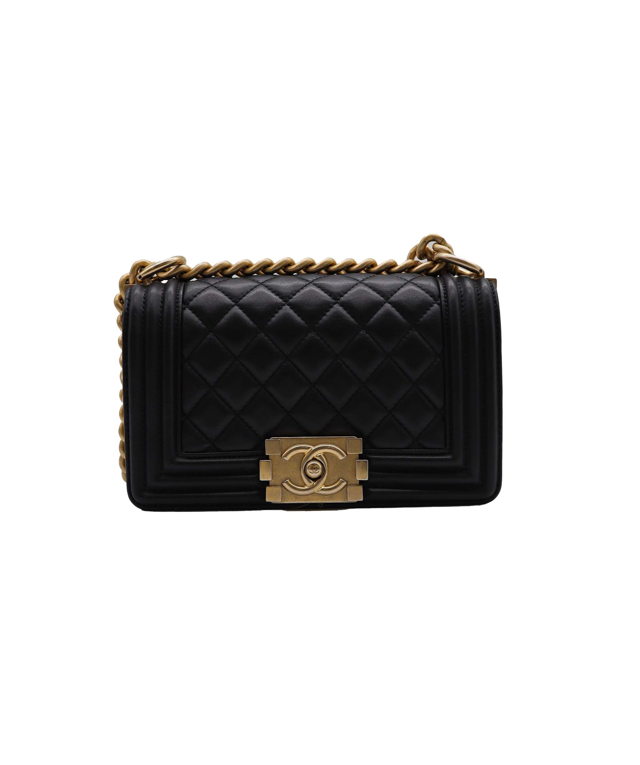 Chanel Mini 8" Boy Calf GHW Black DXBS2348