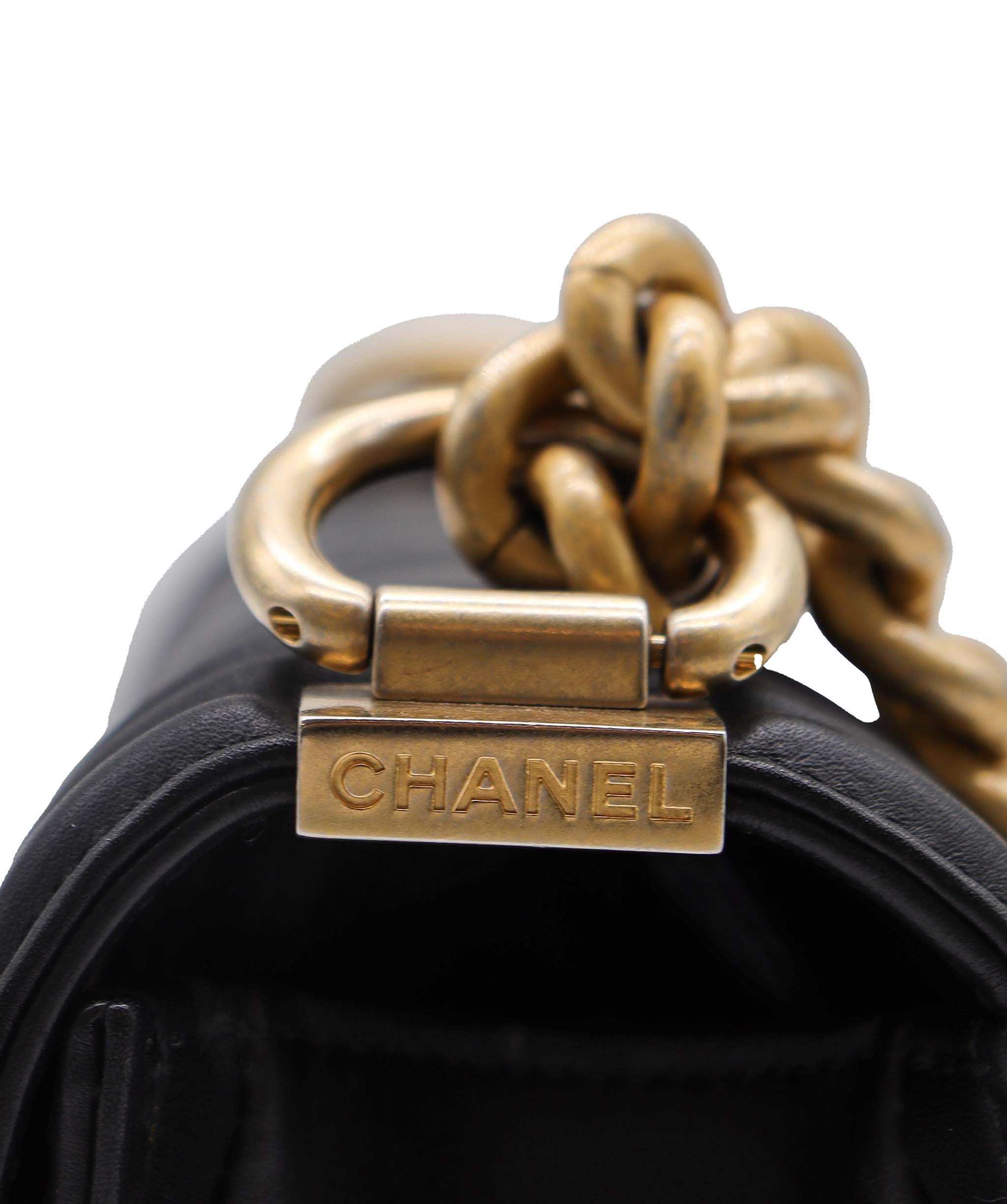 Chanel Mini 8" Boy Calf GHW Black DXBS2348