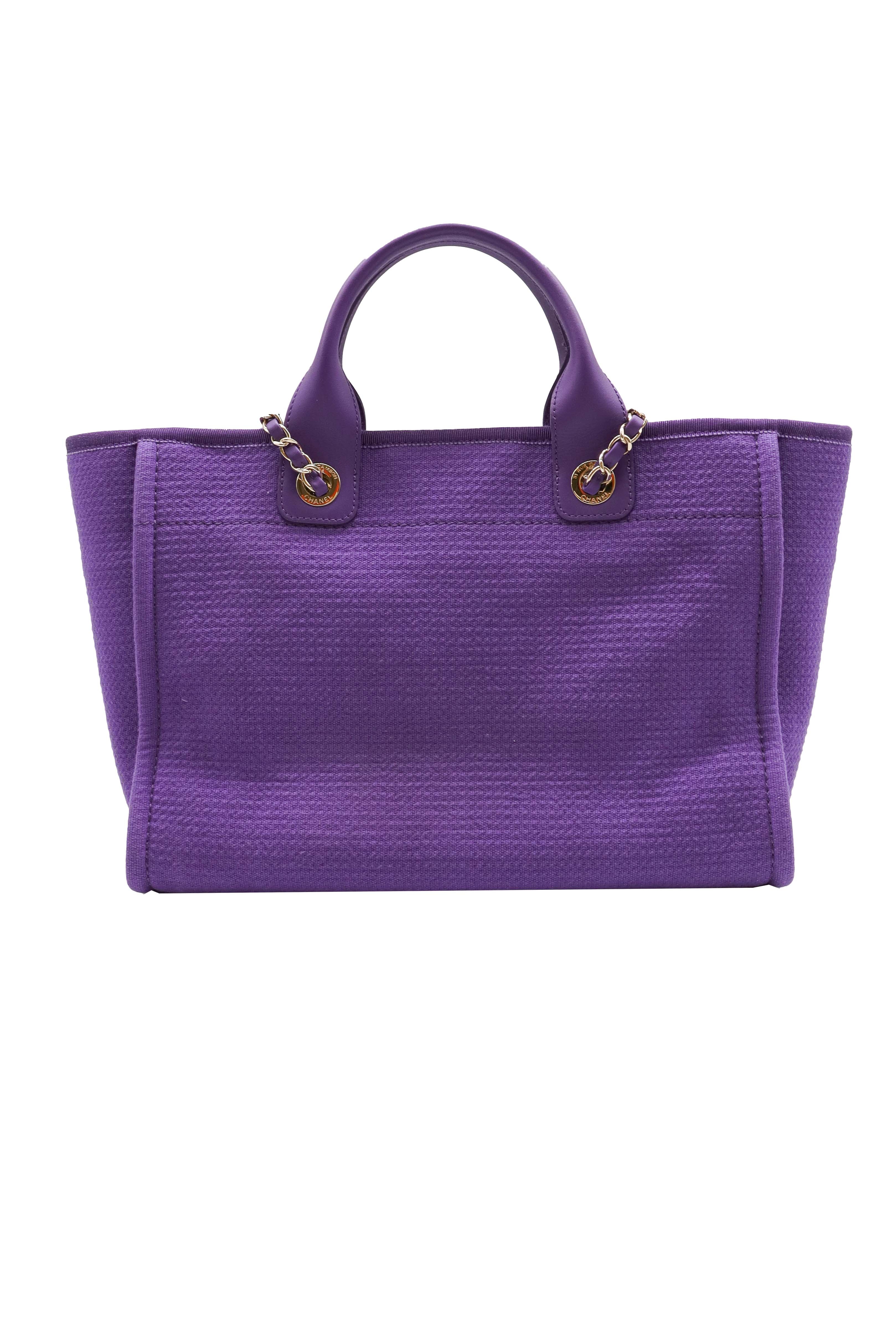 CHANEL Deauville Tote Bag Purple DXBS0576