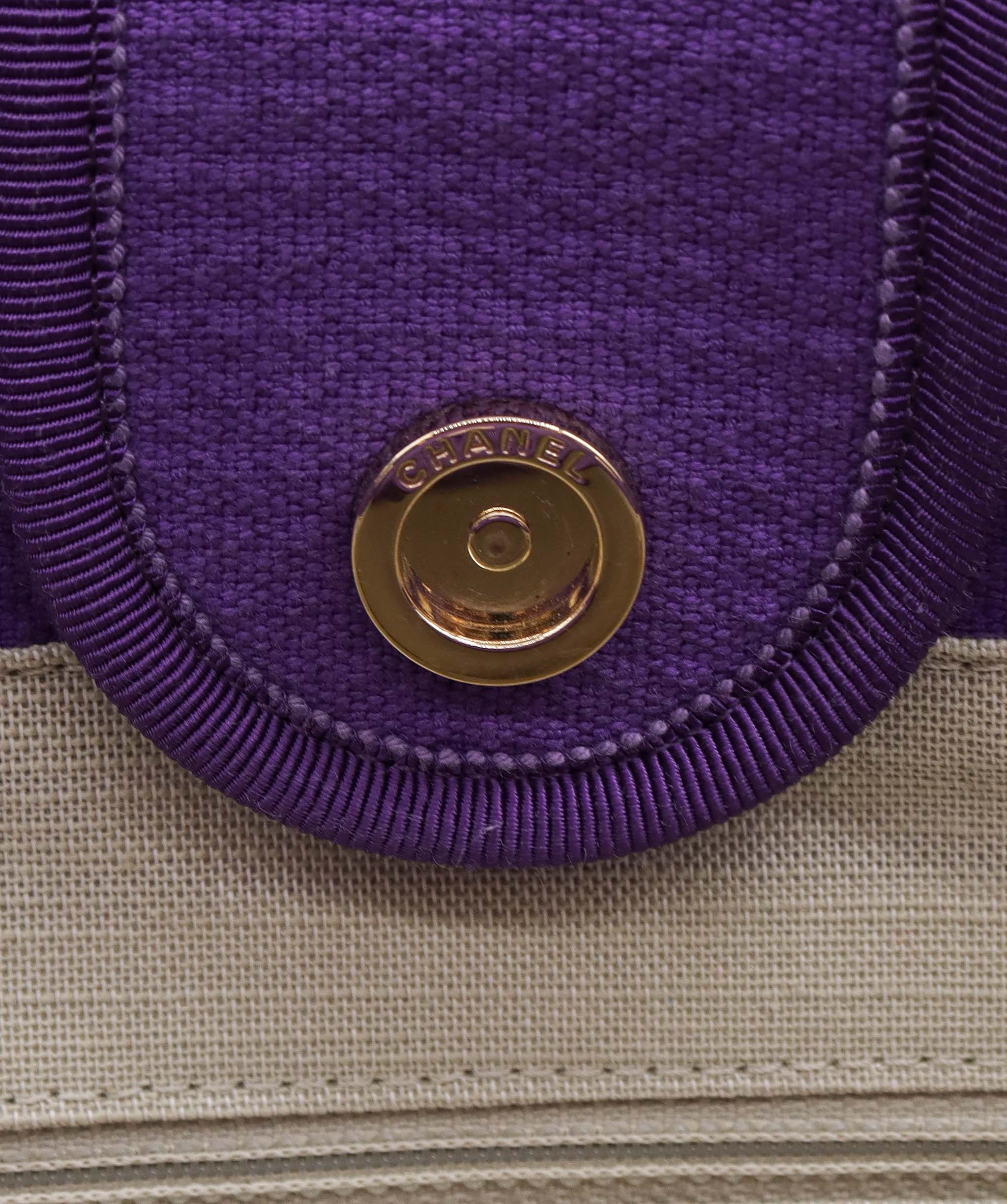 CHANEL Deauville Tote Bag Purple DXBS0576