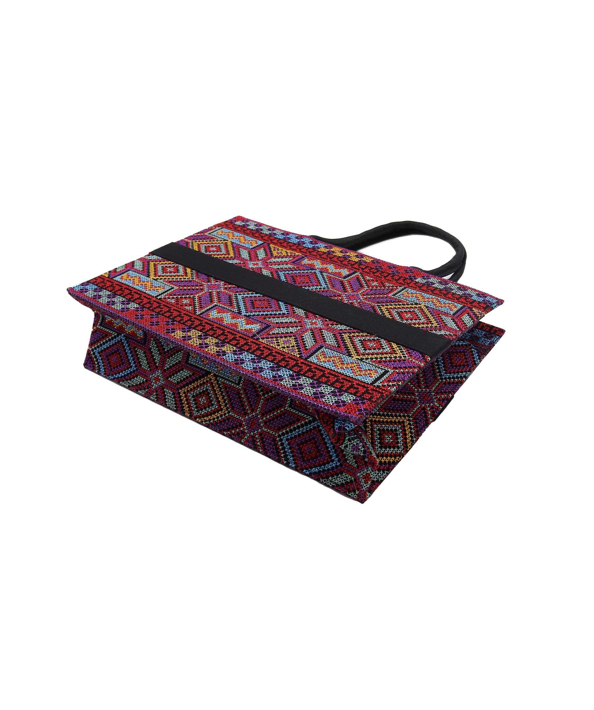 Embroidered Handmade Tote Red / Violet DXBS2980