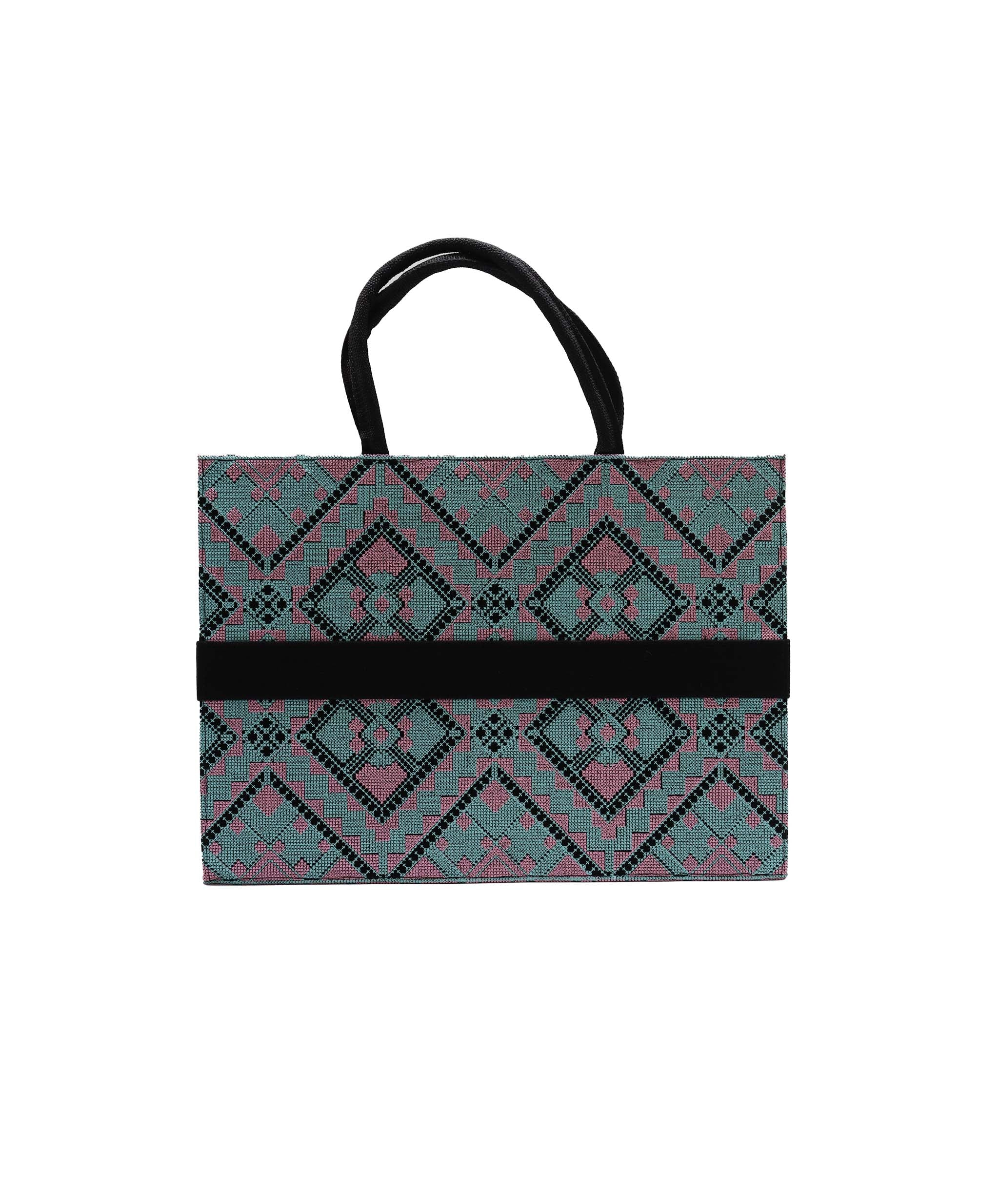 Embroidered Handmade Tote Pink / Blue / Black DXBS2983