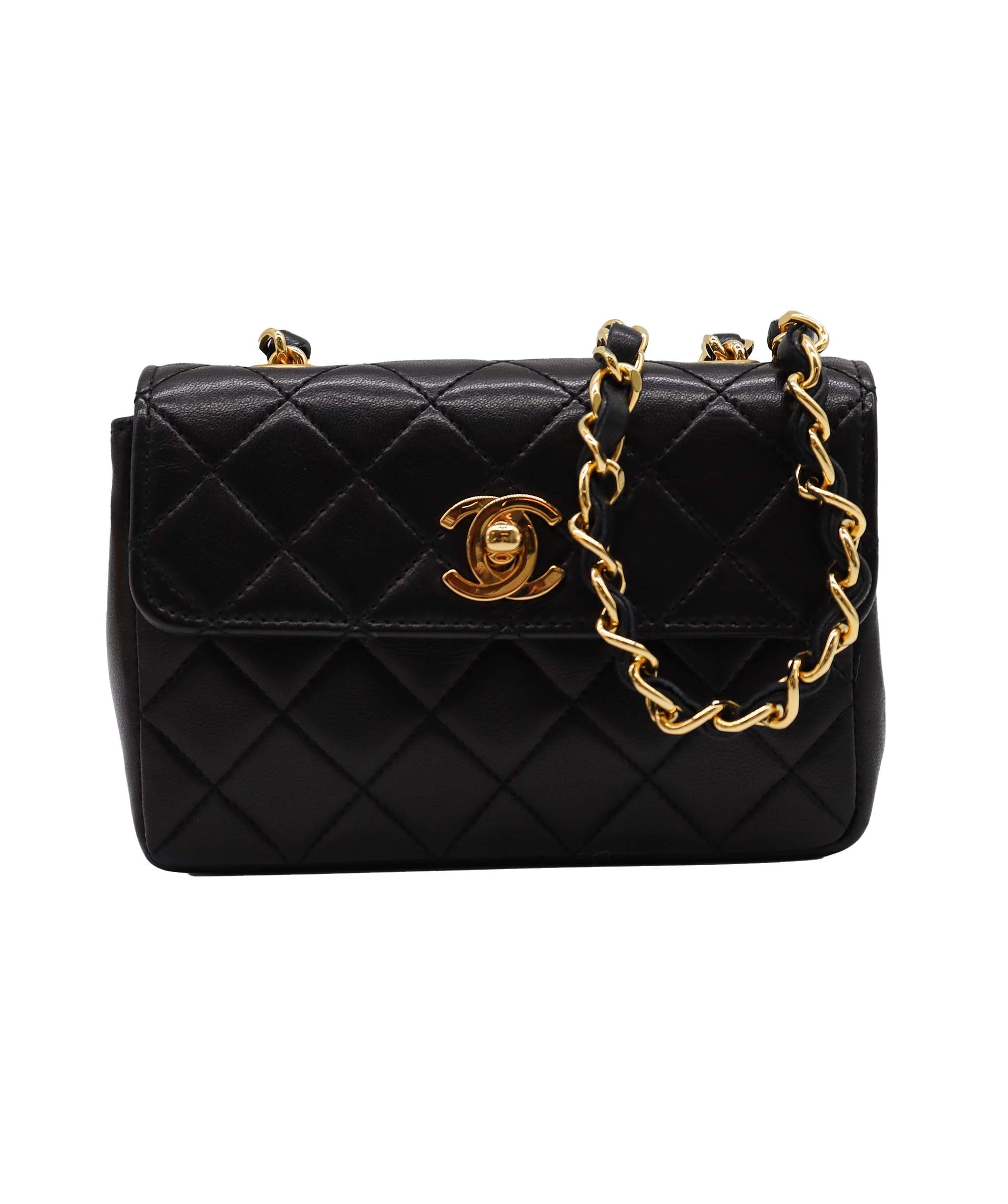 Chanel Mini 5.5" Lamb GHW Black DXBS2365