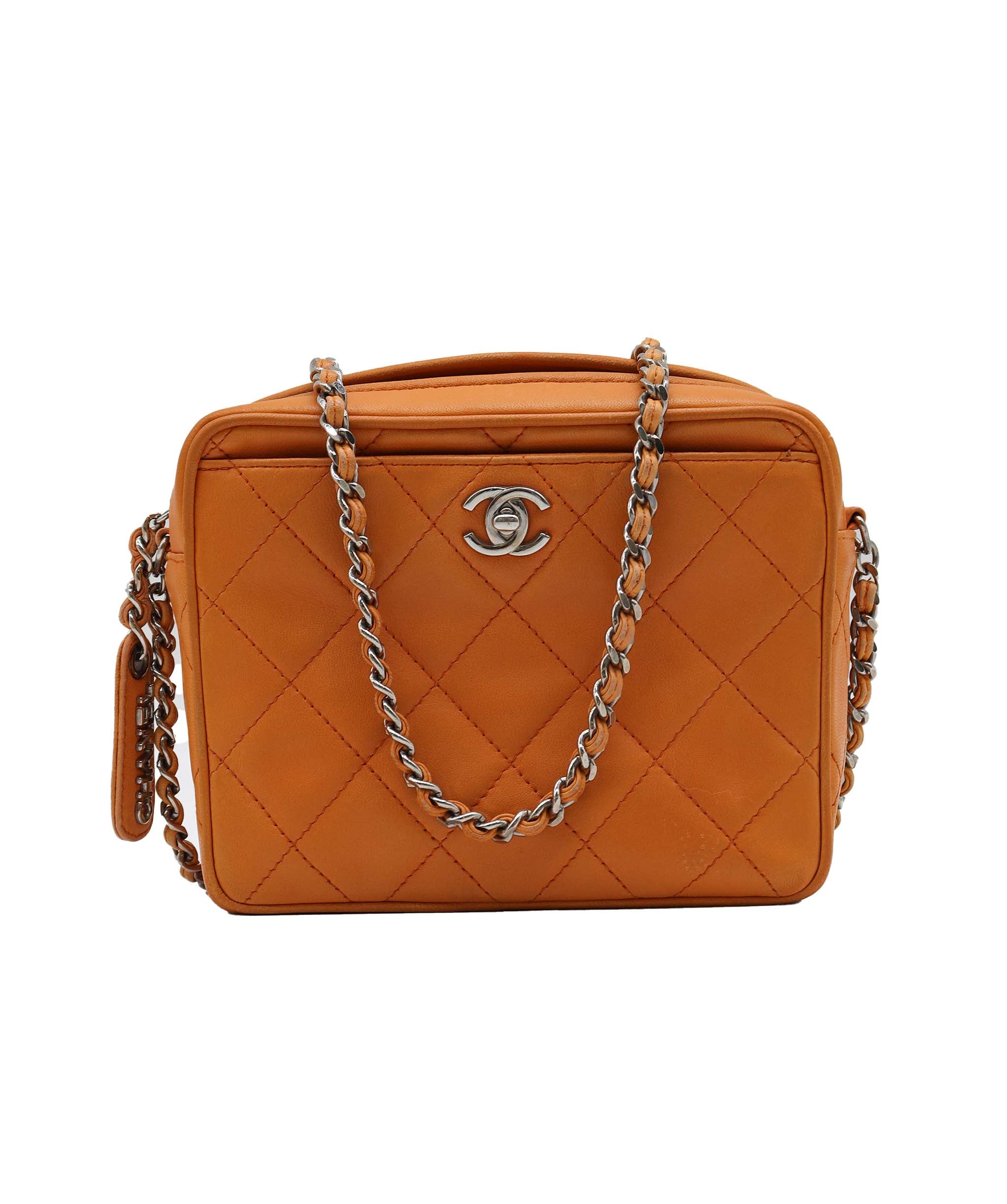 Chanel Mini Camera Lamb SHW Orange DXBS2369