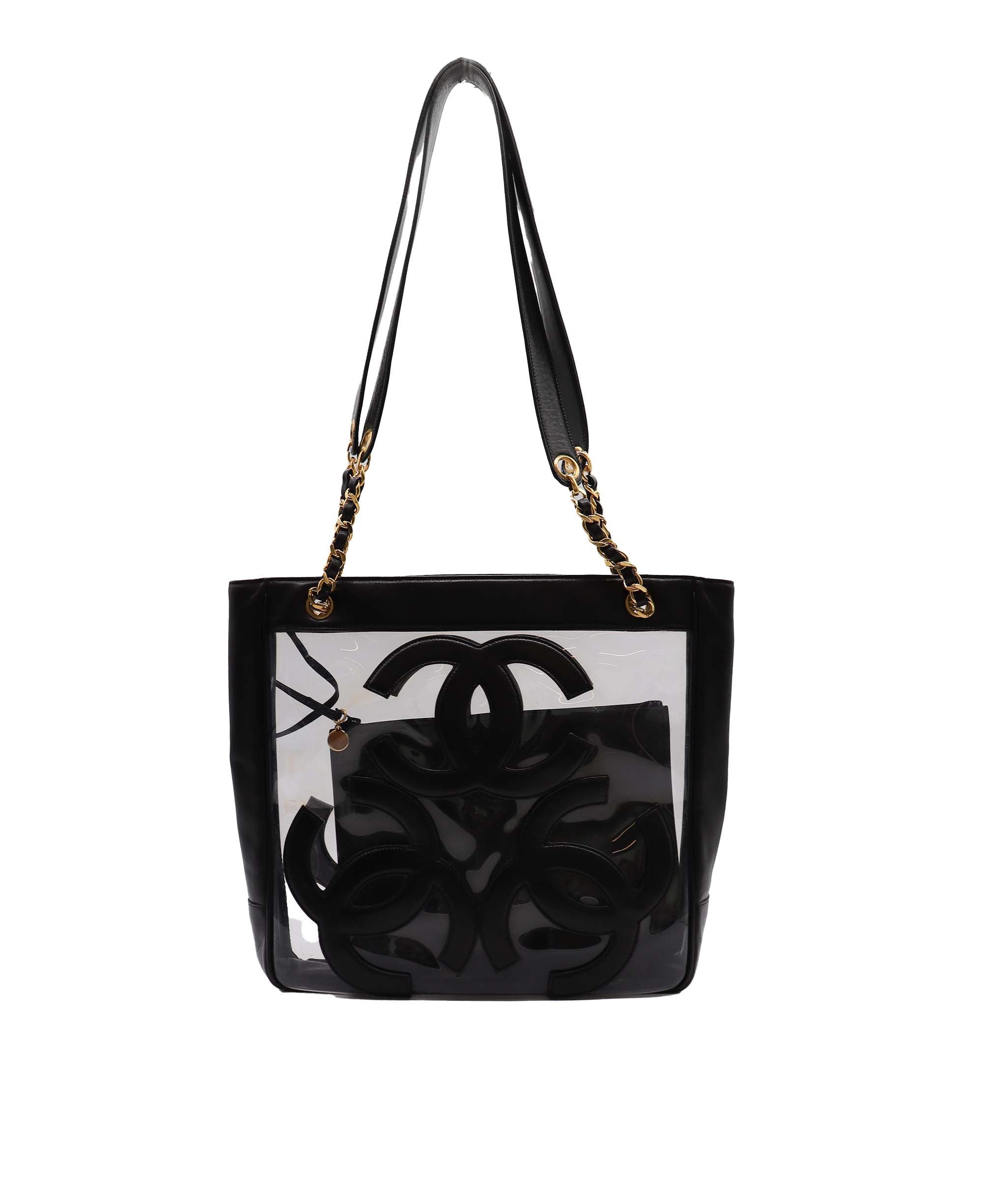 Chanel PVC Clear Tote GHW Black DXBS2358