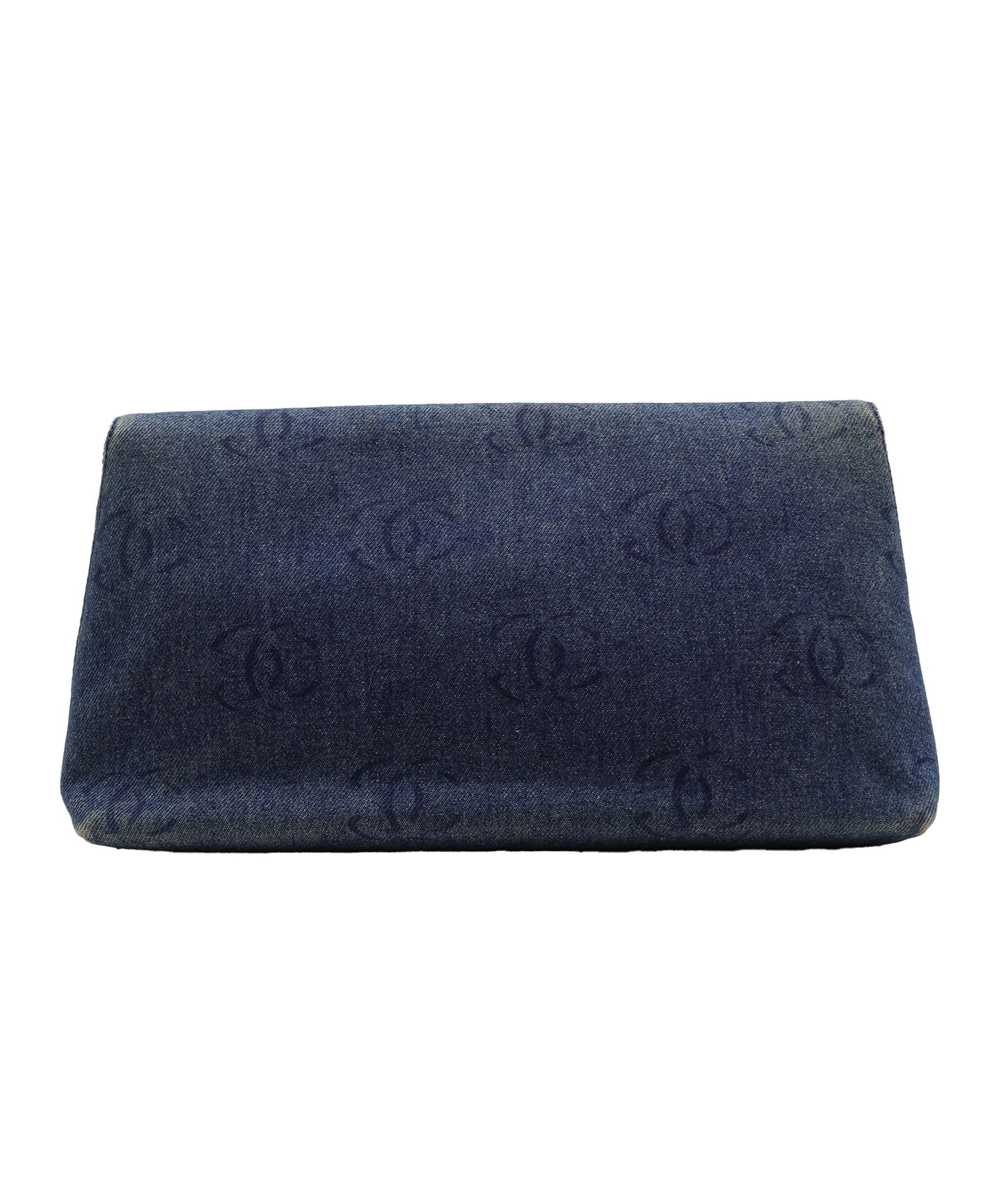 Chanel Denim Clutch Plastic Hardware Denim DXBS2359