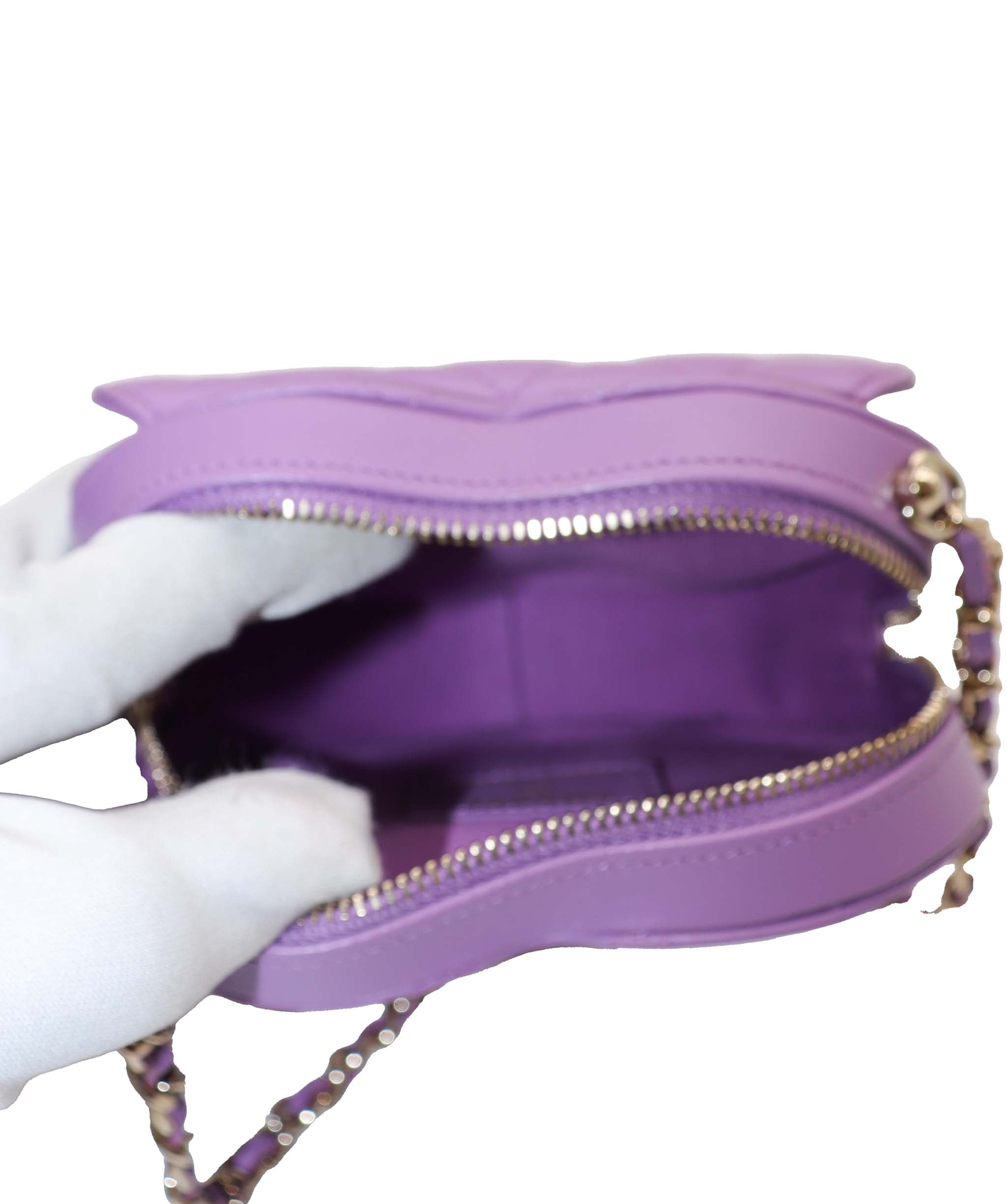 Chanel Mini Heart Bag Purple DXBS2337