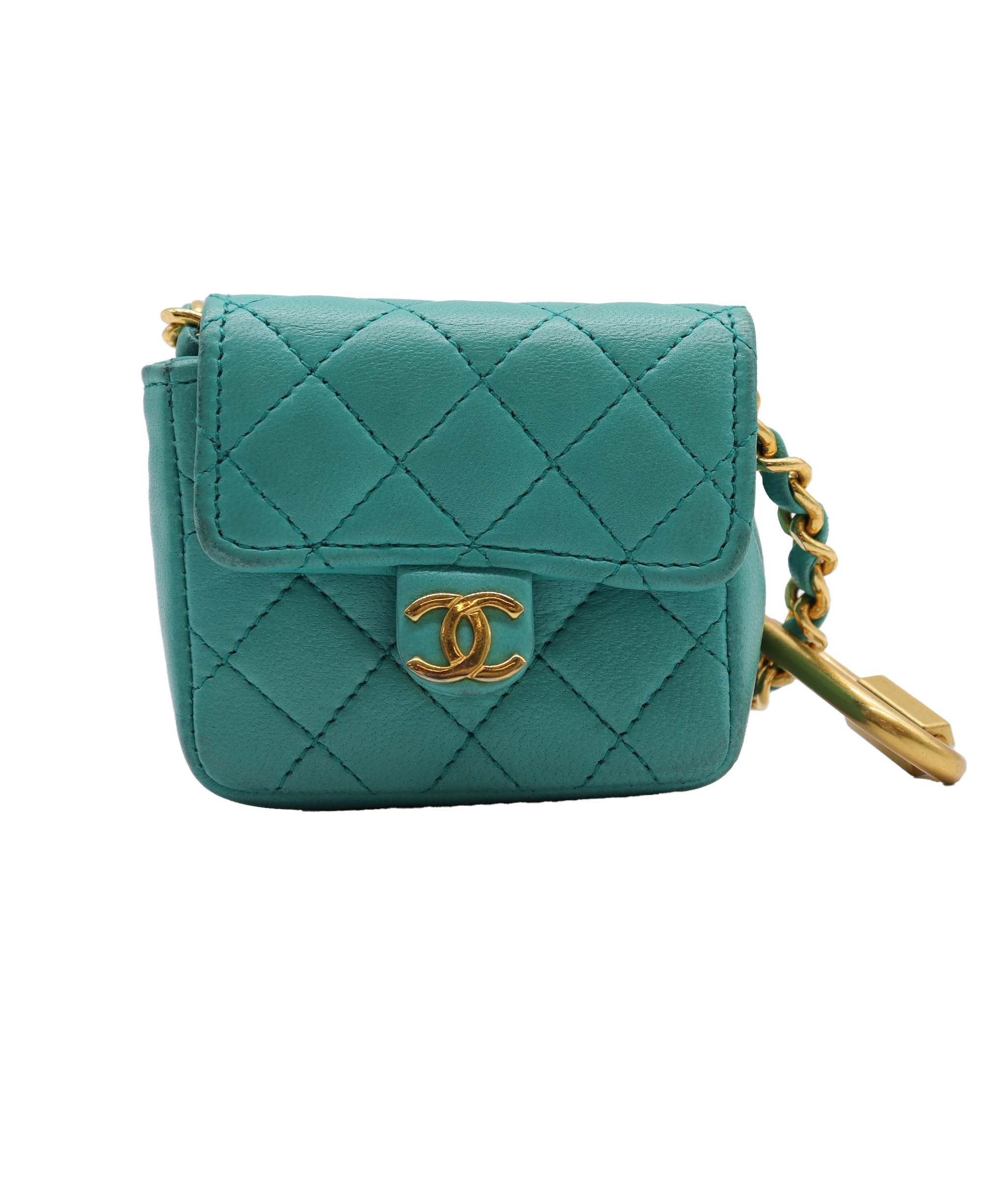 Chanel mini belt bag w/ chain GHW Green DXBS2360