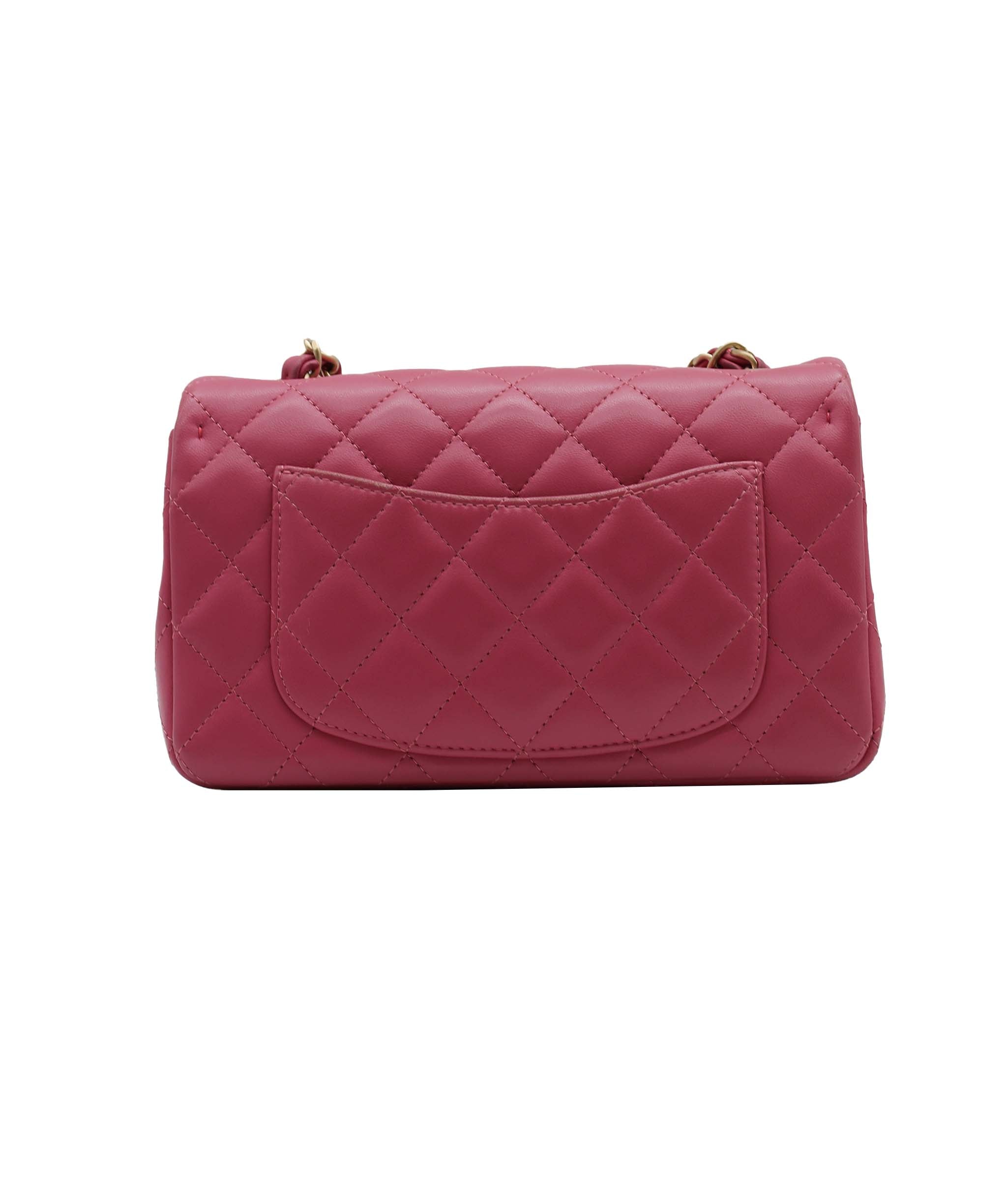 Chanel Mini 8" rec lamb GHW Hot Pink DXBS2336