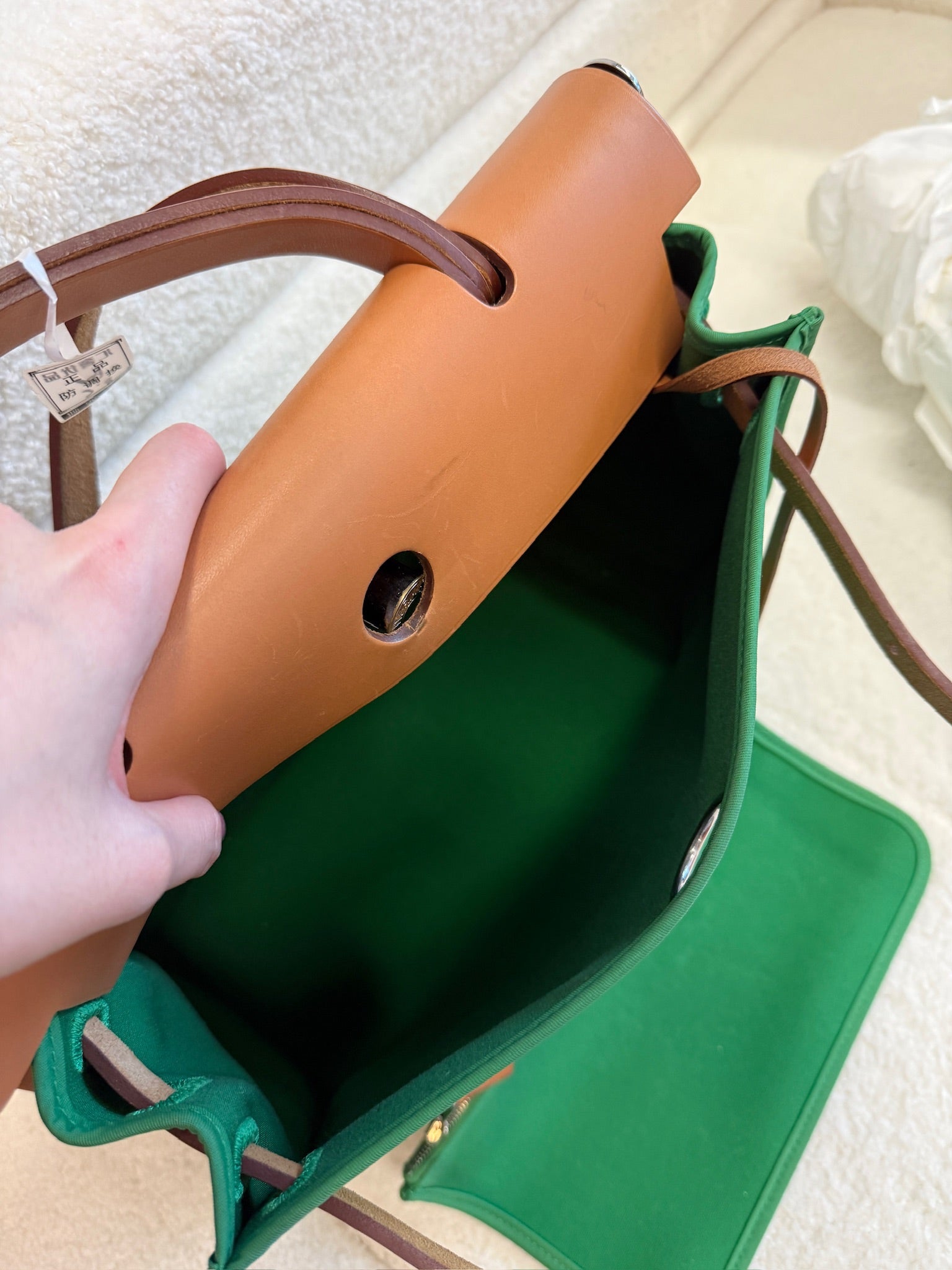 Hermes green herbag31 good condition stamp X