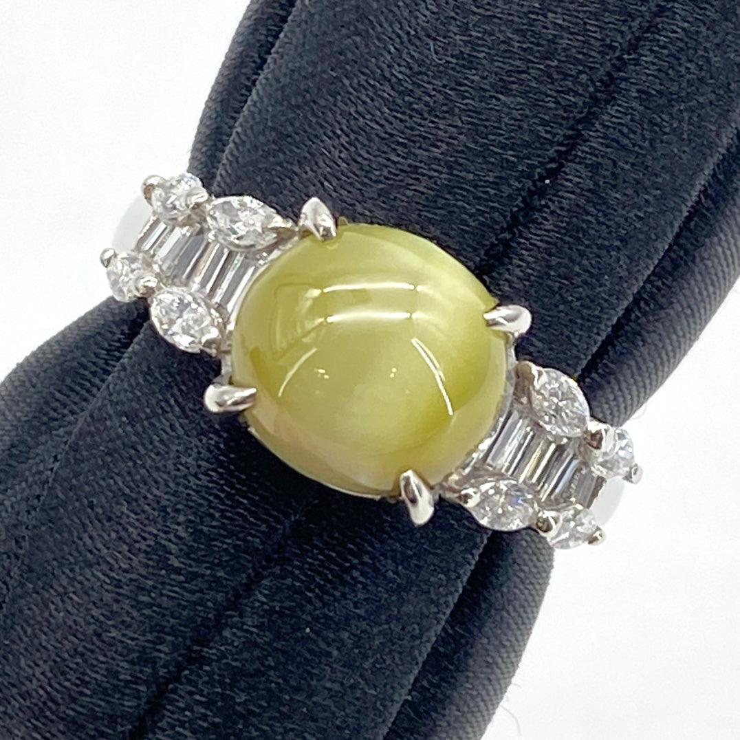 Pt900 Chrysoberyl Cat's Ring KCA4.22 D0.5 6.5g NGL Certificate US5.25 54133