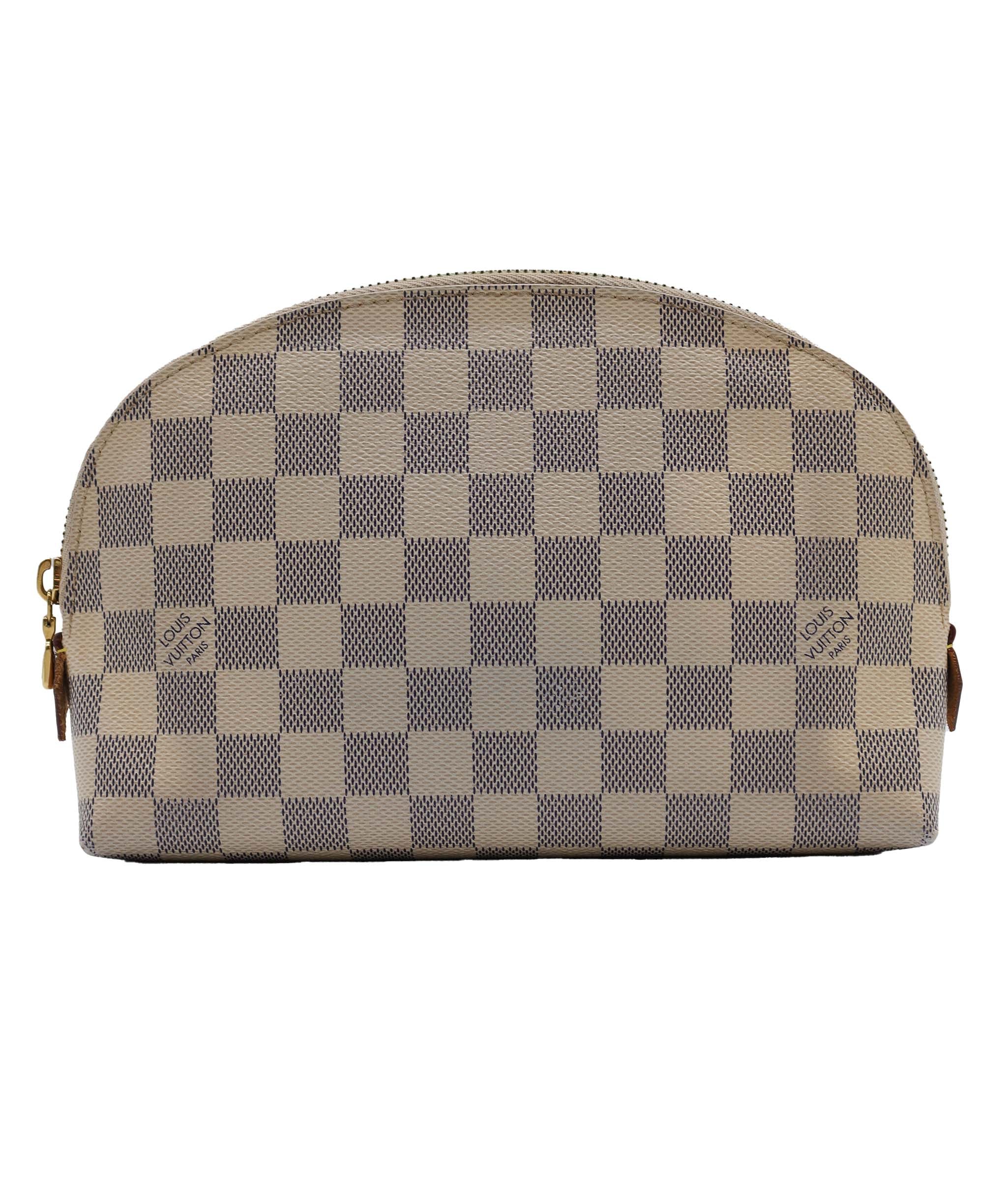 LOUIS VUITTON Damier Azur Pochette Cosmetic GM Pouch N23346 LV Auth 89638 DXBV0284