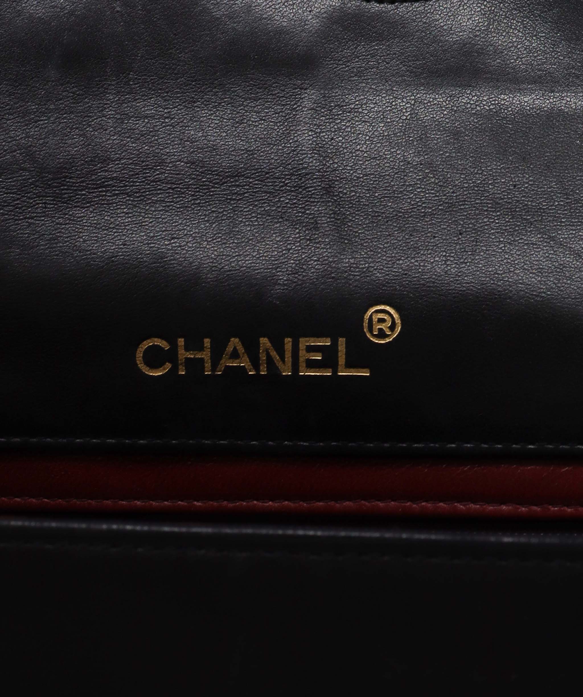 CHANEL VINTAGE BIG COCO FULL FLAP CHAIN SHOULDER BAG BLACK LAMB SKIN 90241713 DBXS0658