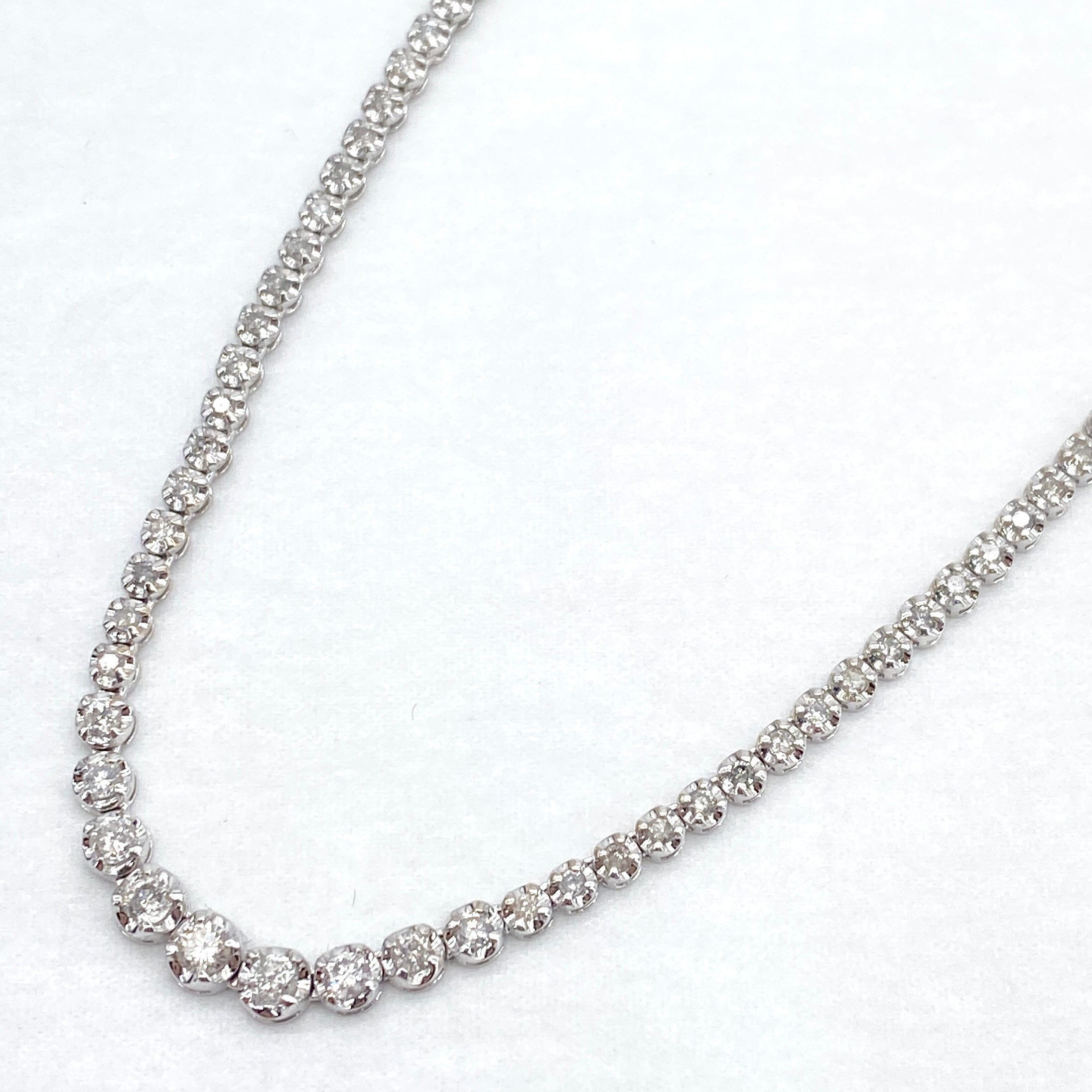 K18WG Diamond Necklace D3.00 13.2g 53234
