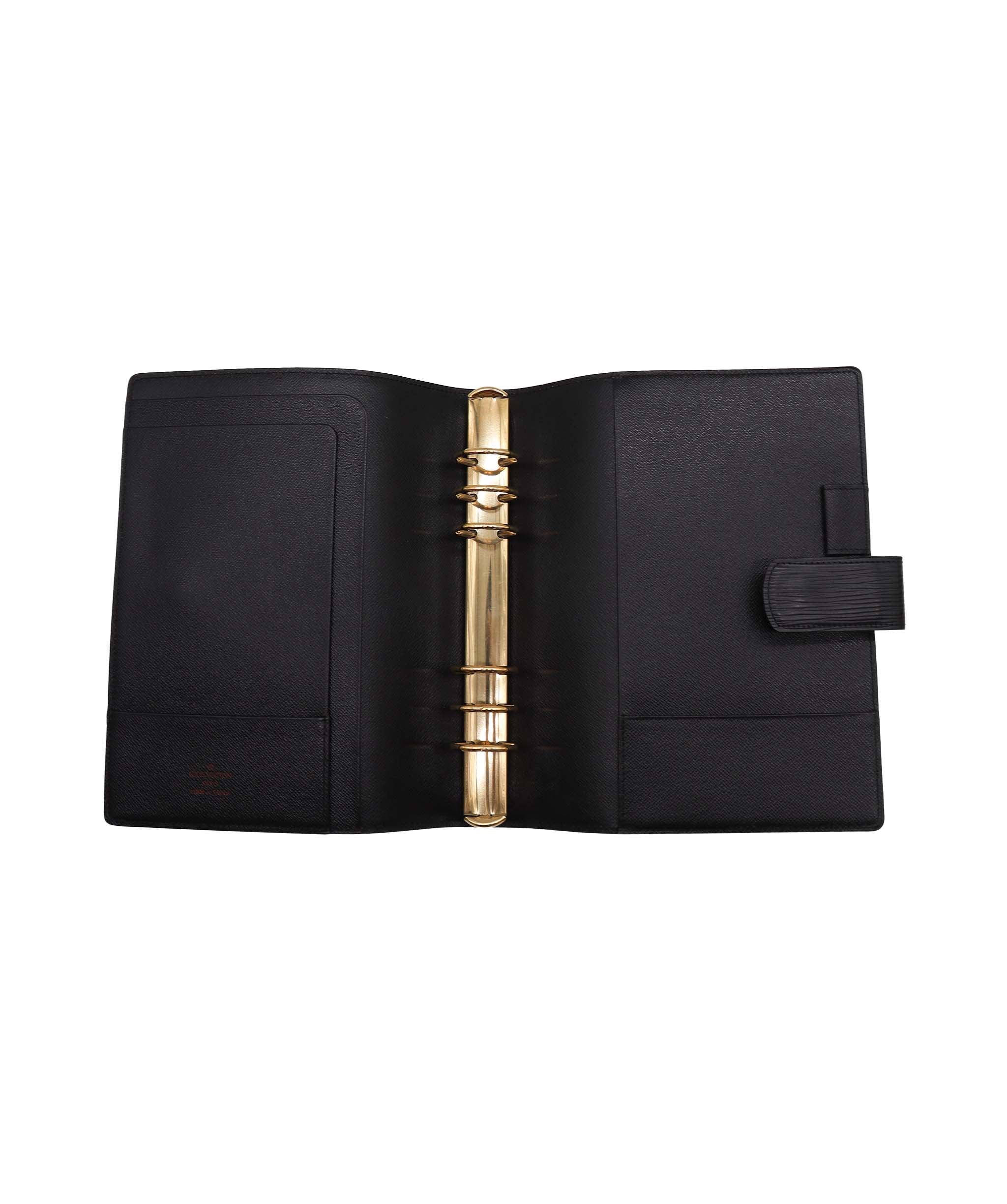 LOUIS VUITTON Epi Agenda GM Day Planner Cover Black R20212 LV Auth 88333 DXBV0271