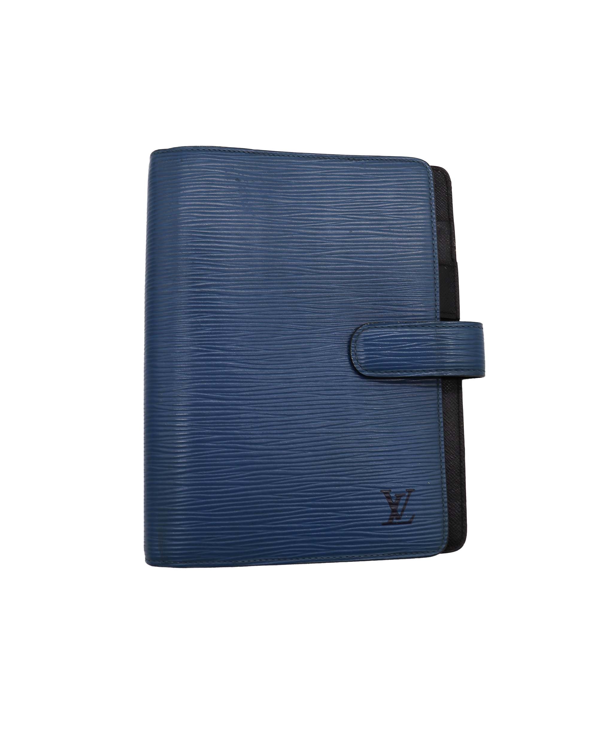 LOUIS VUITTON Epi Agenda MM Day Planner Cover Blue R20055 LV Auth hk1395 DXBV0265