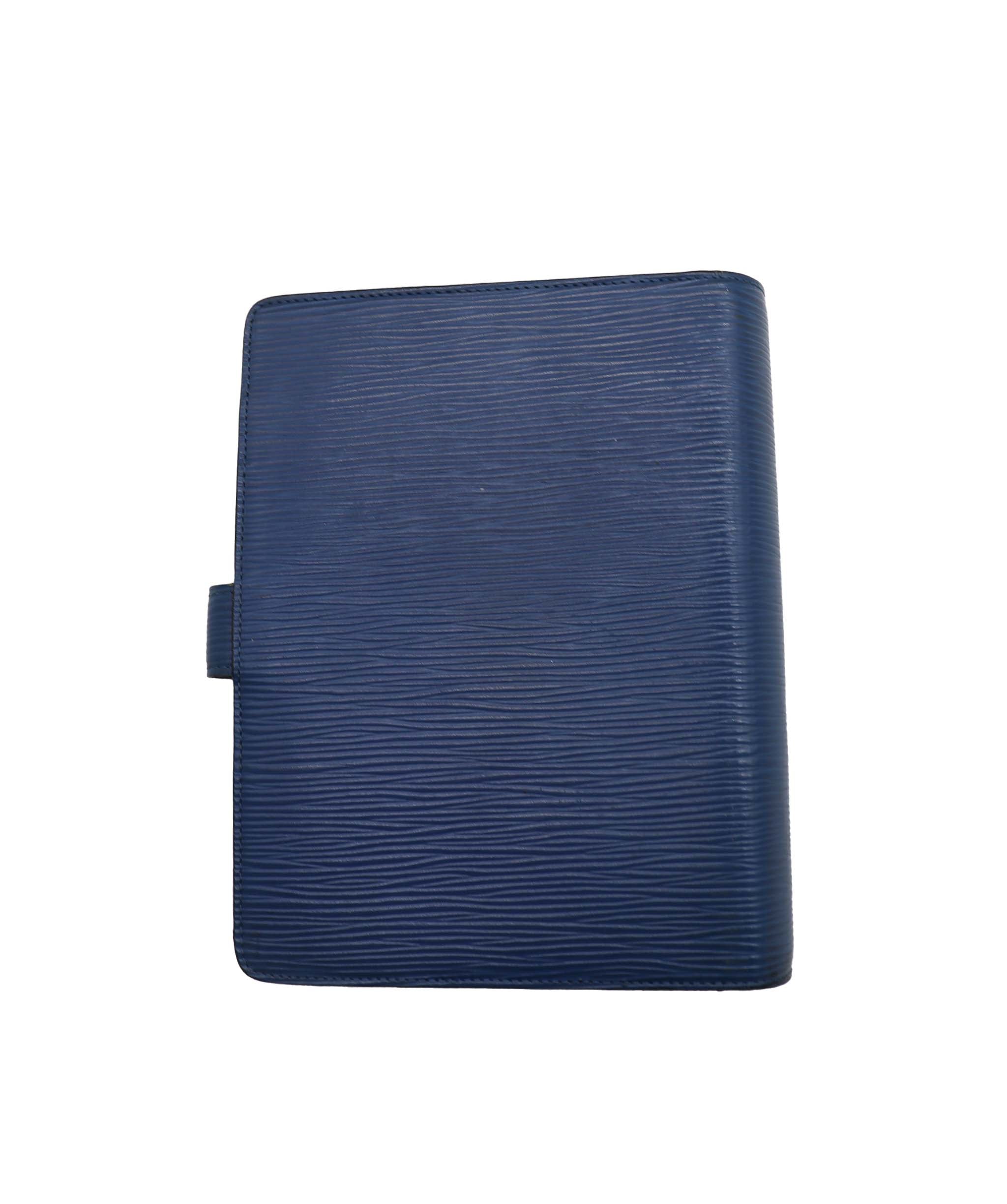 LOUIS VUITTON Epi Agenda MM Day Planner Cover Blue R20055 LV Auth hk1395 DXBV0265