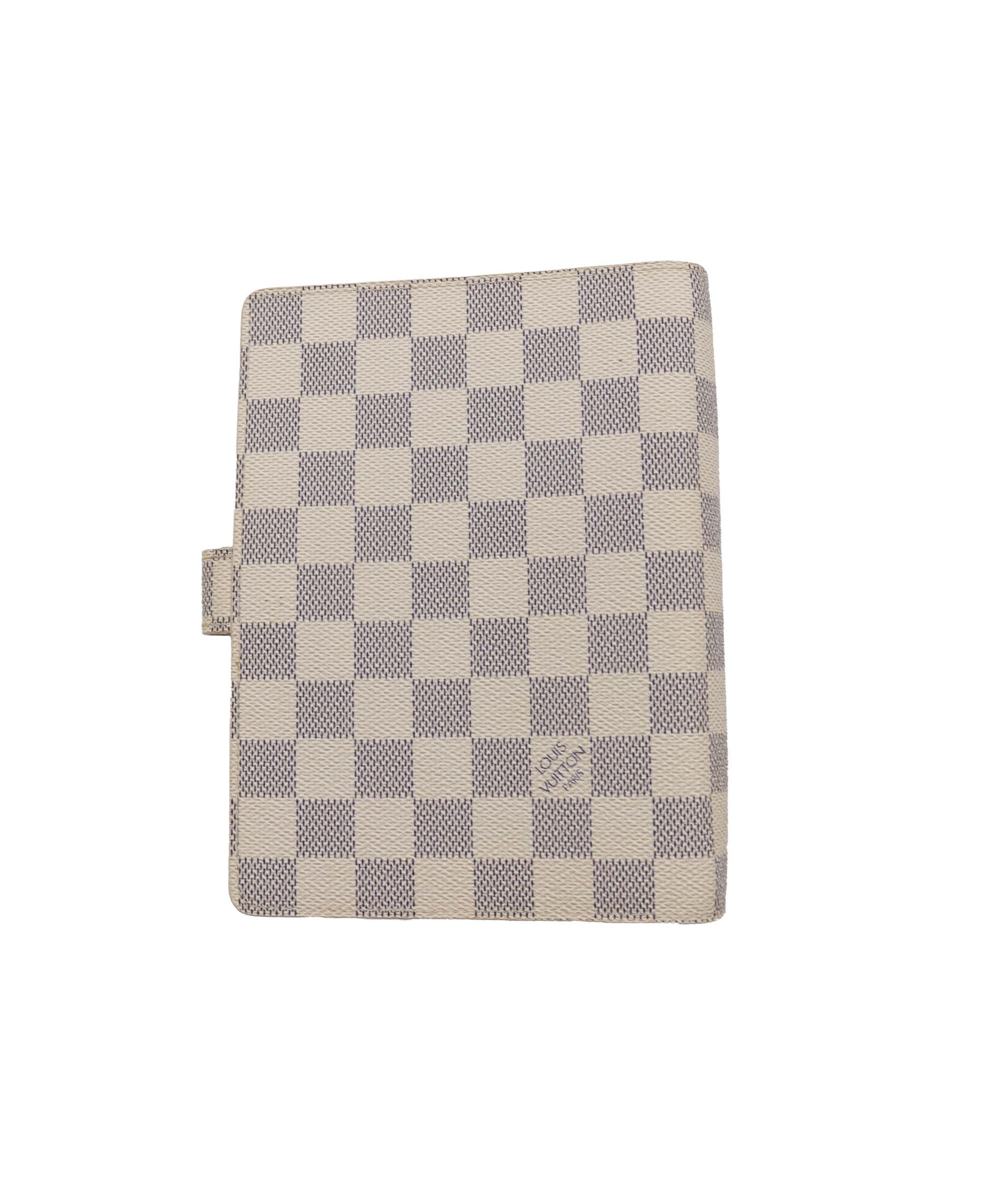 LOUIS VUITTON Damier Azur Agenda MM Day Planner Cover R20707 LV Auth 89377 DXBV0287