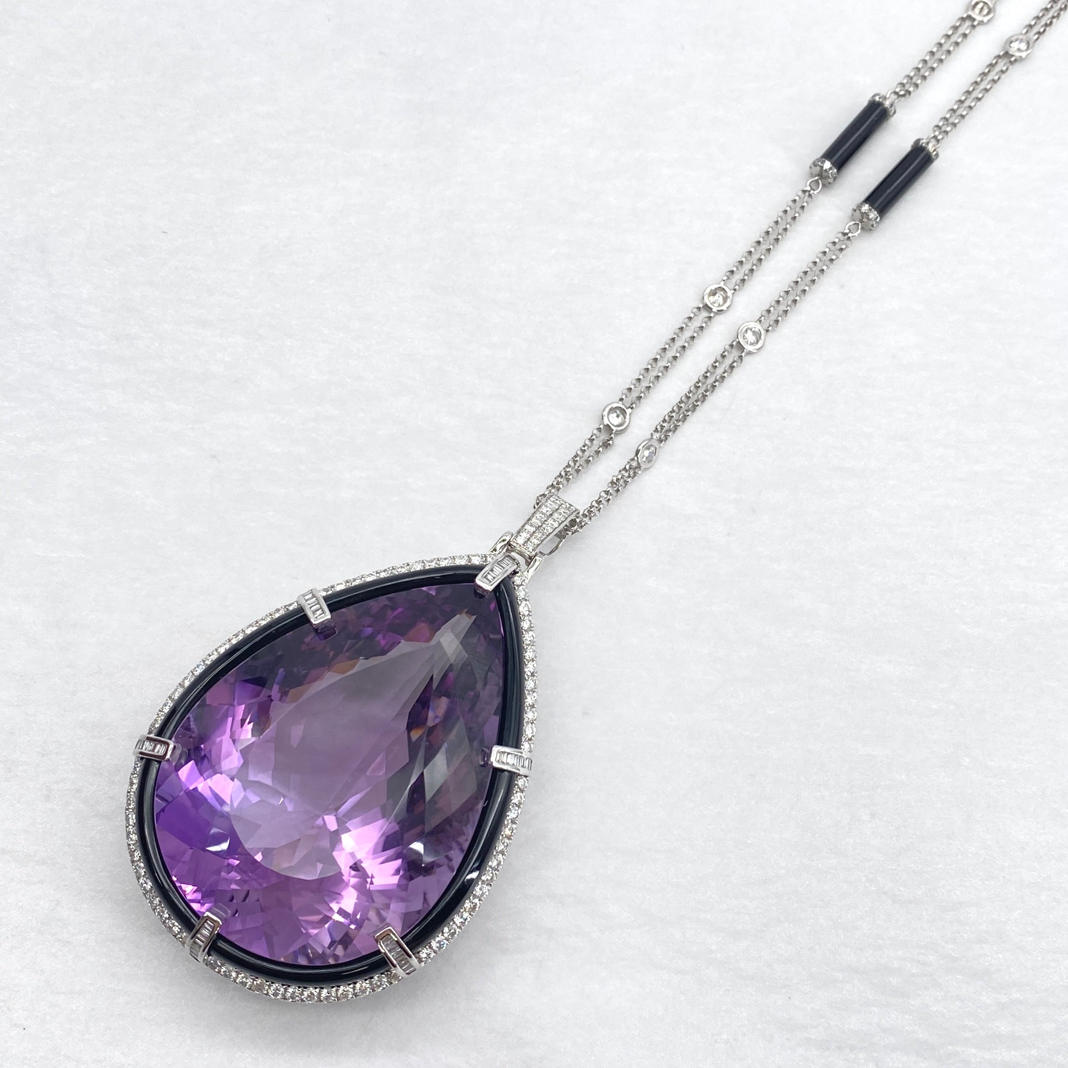 K18/750 Amethyst Necklace AM238.6 ON D4.4 87.6g Certificate 54442