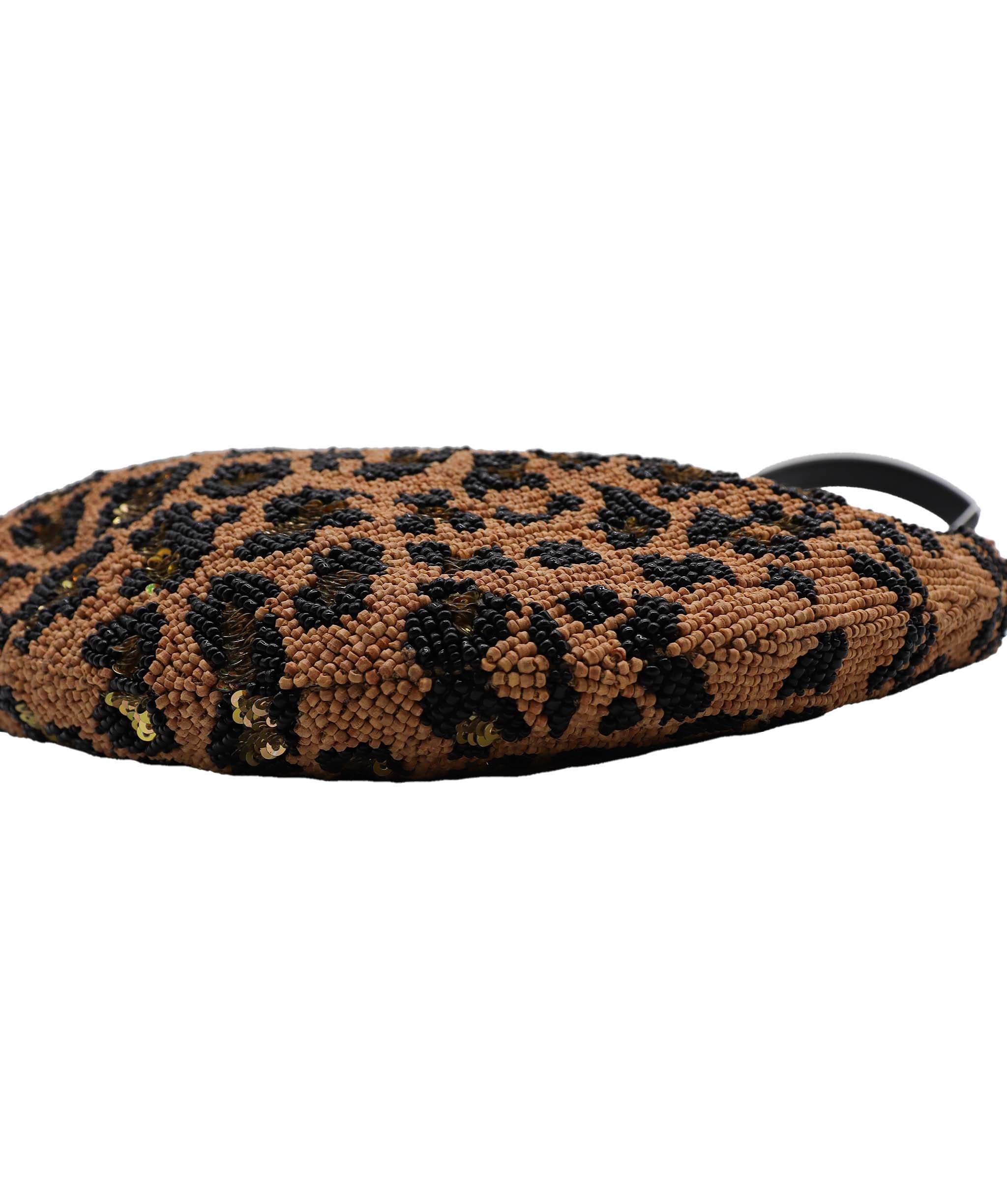 Fendi Beaded Oyster Bag Leopard DXBS1785