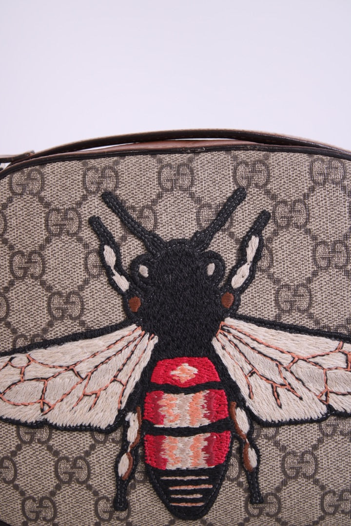 Gucci GG Supreme Bee Crossbody Brown