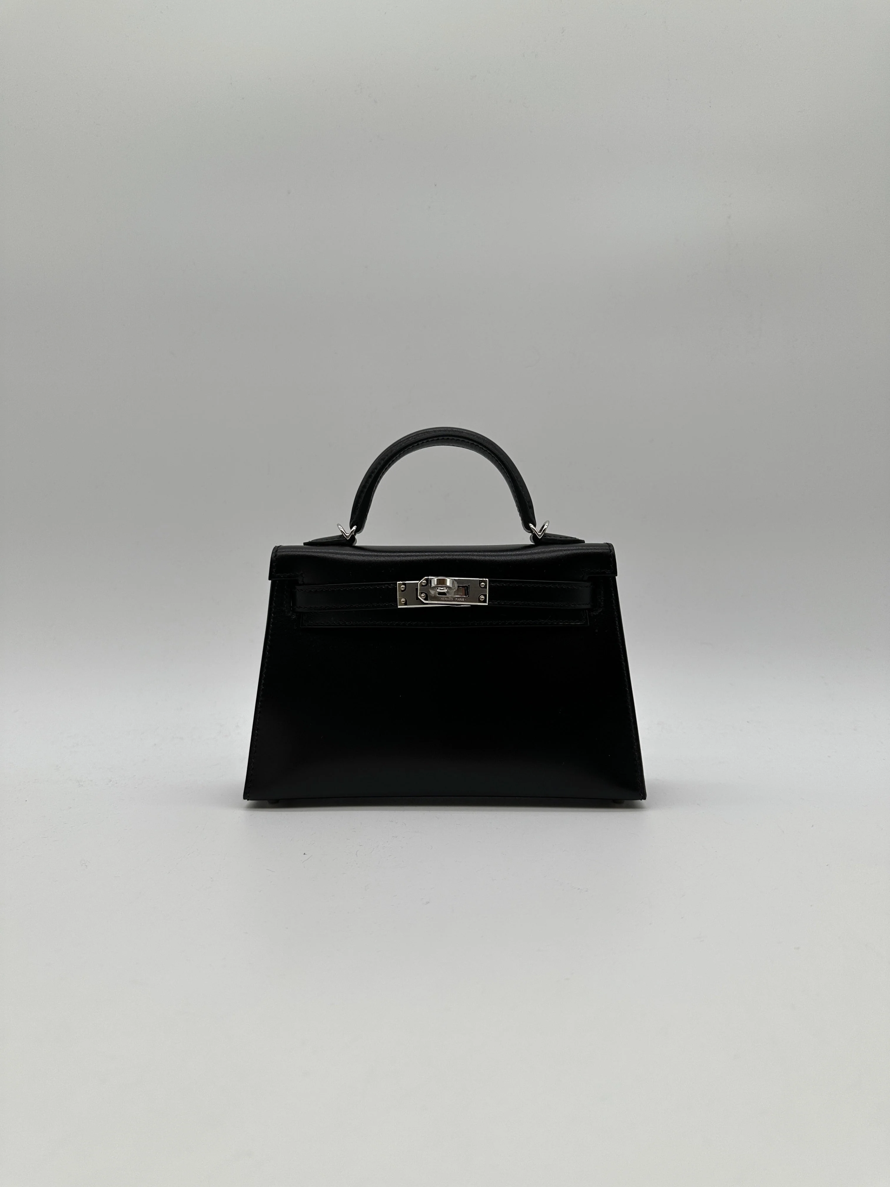 Hermès Mini Kelly Black Box LeatherPalladium Hardware