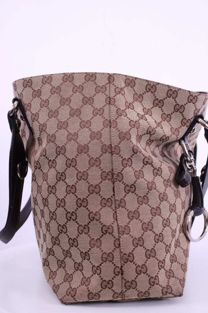 Gucci GG Canvas Icon Bit Tote Beige