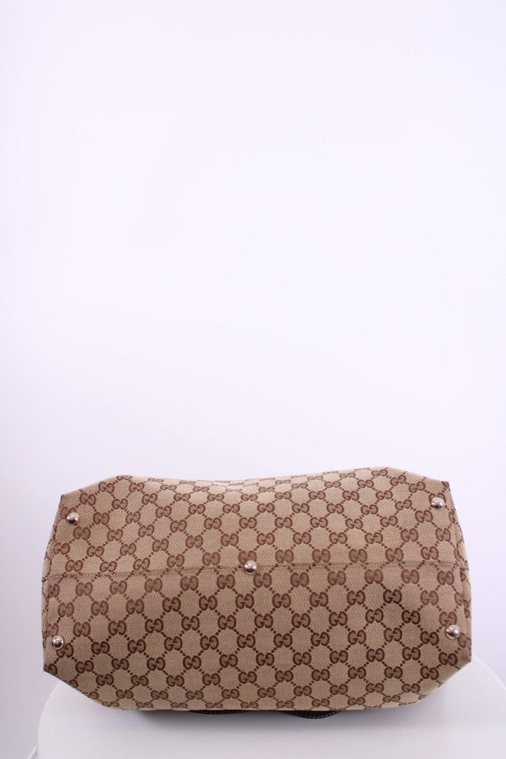 Gucci GG Canvas Icon Bit Tote Beige