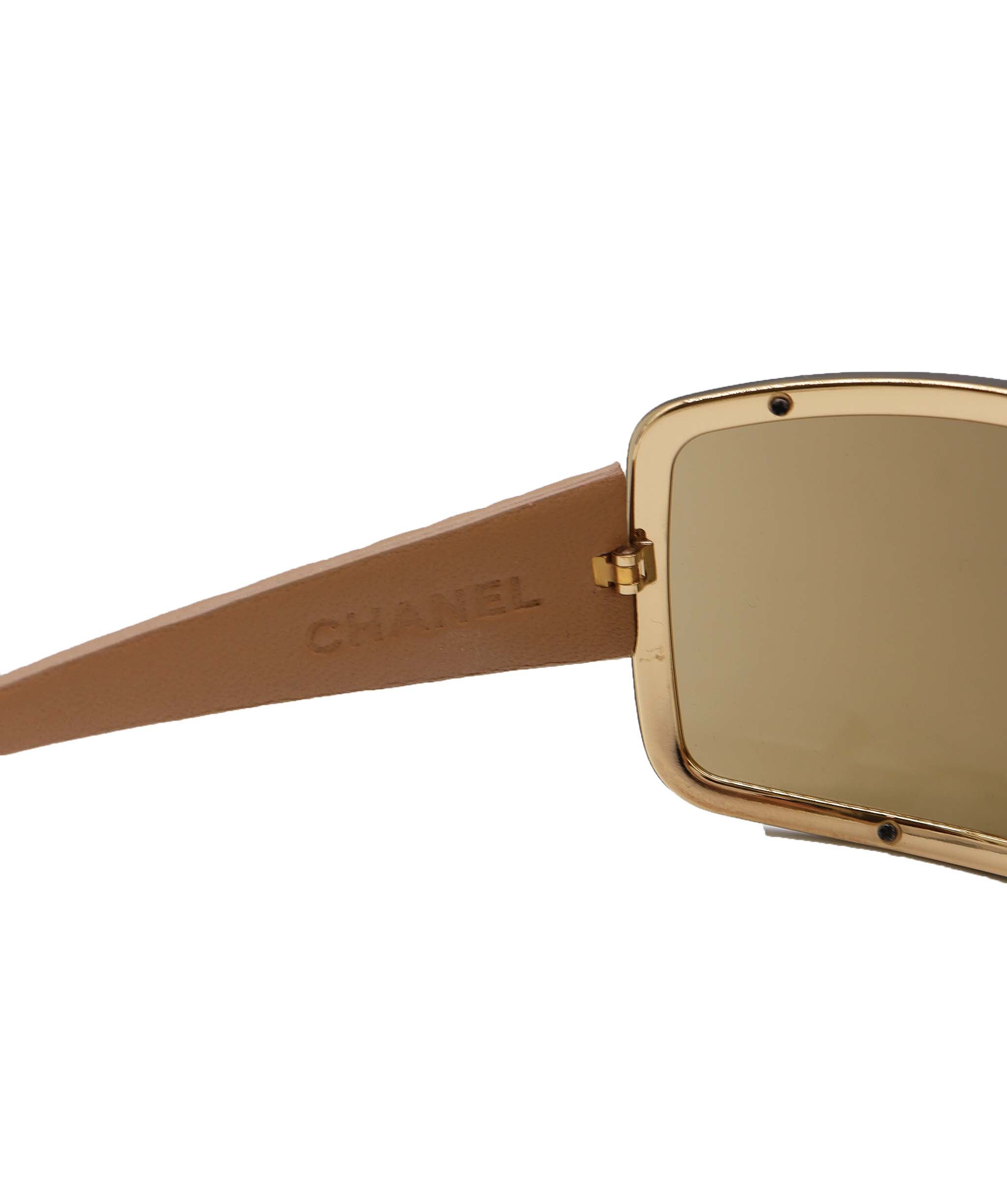 Chanel Matelasse Temple Sunglasses Beige DXBS0744