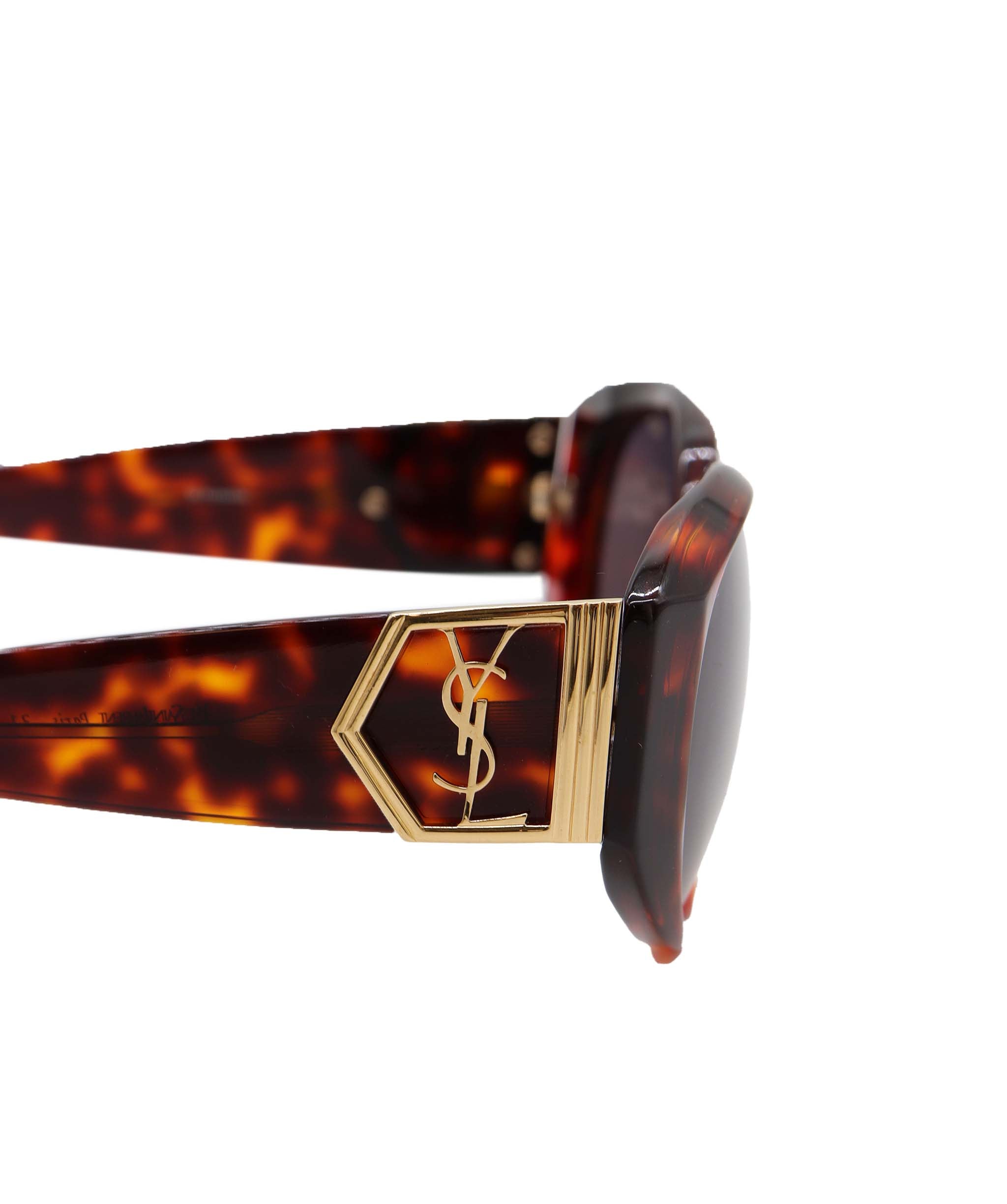 YSL Logo Sunglasses Brown DXBS0743