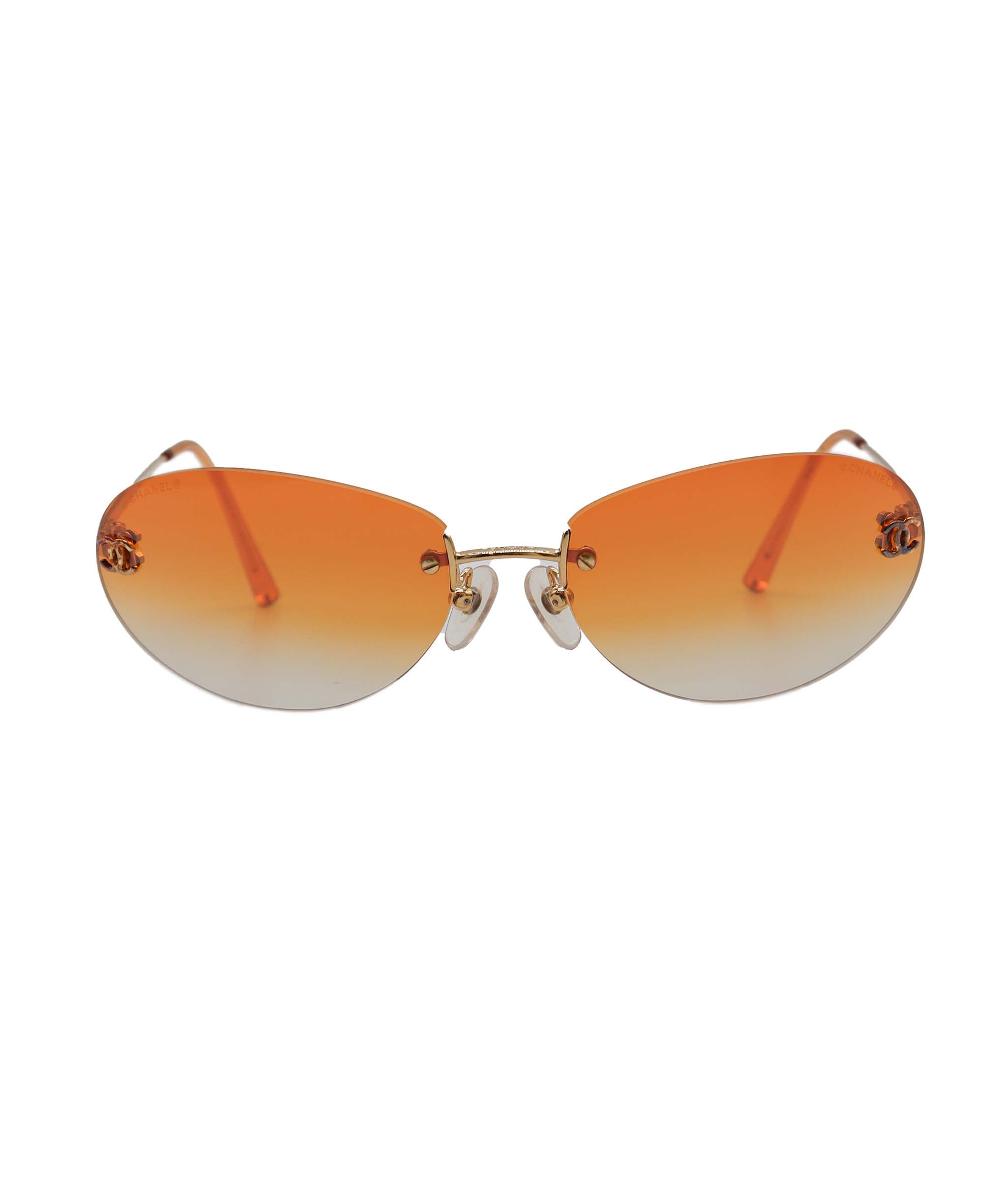 Chanel Dark Orange Rimless CC Aviators DXBS0931