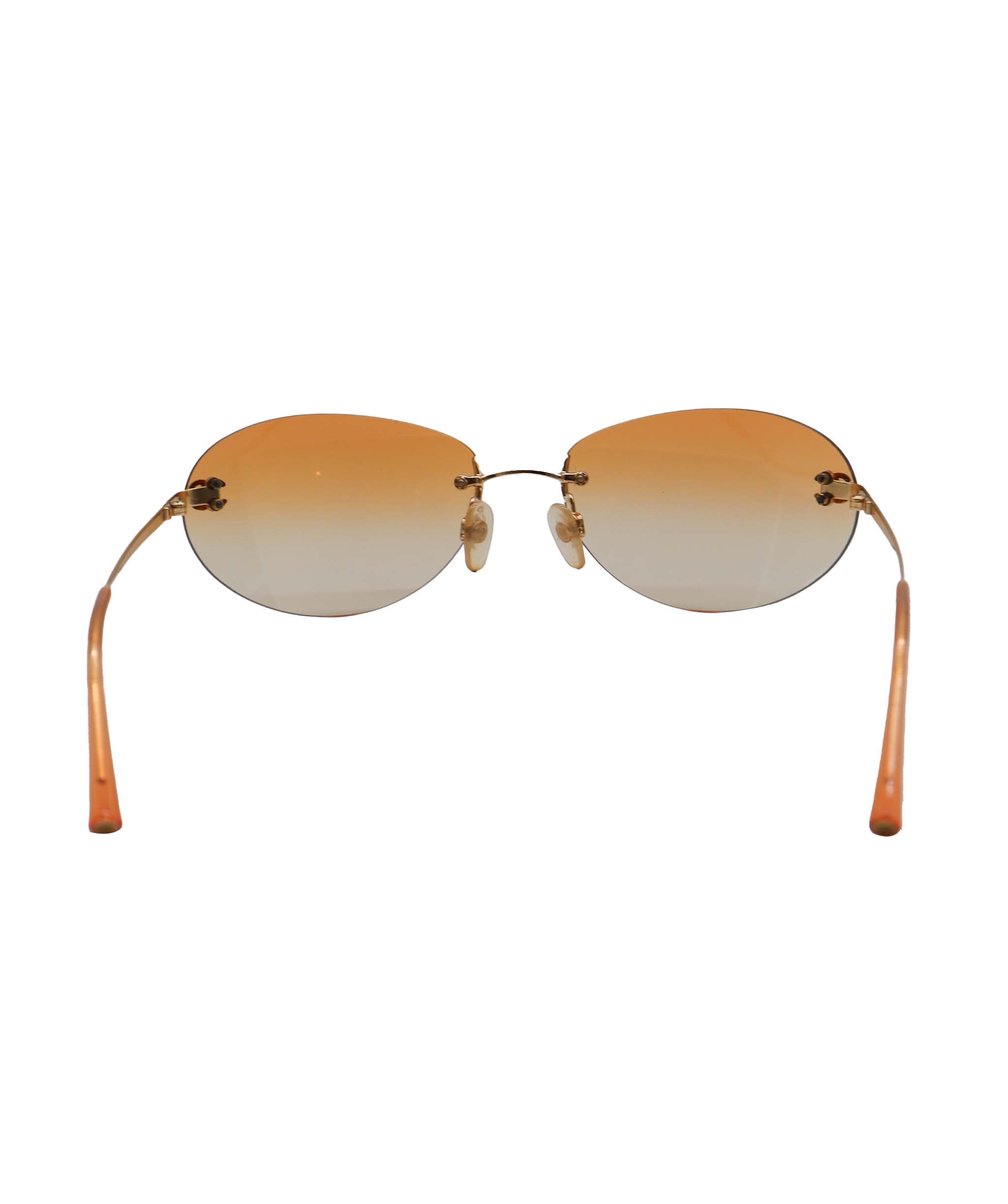 Chanel Orange Rimless CC Aviators DXBS0930