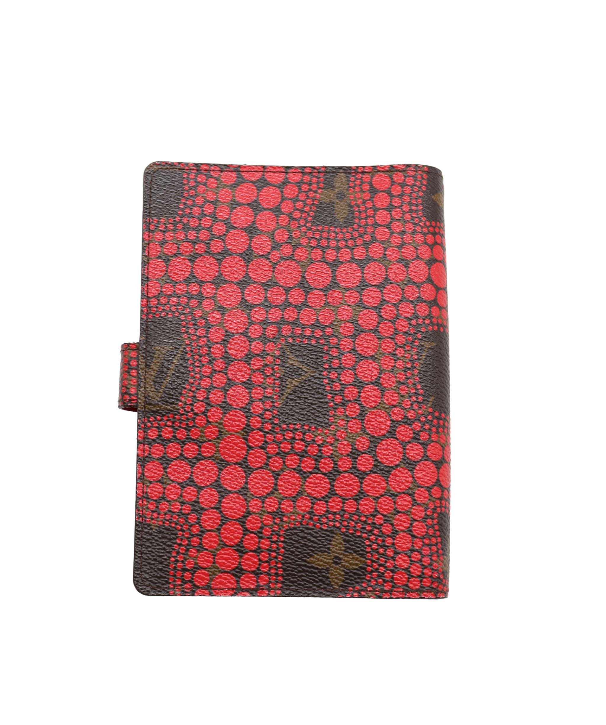 LOUIS VUITTON Yayoi Kusama Agenda PM Day Planner Cover Red R21132 LV Auth 82481 DXBV0106