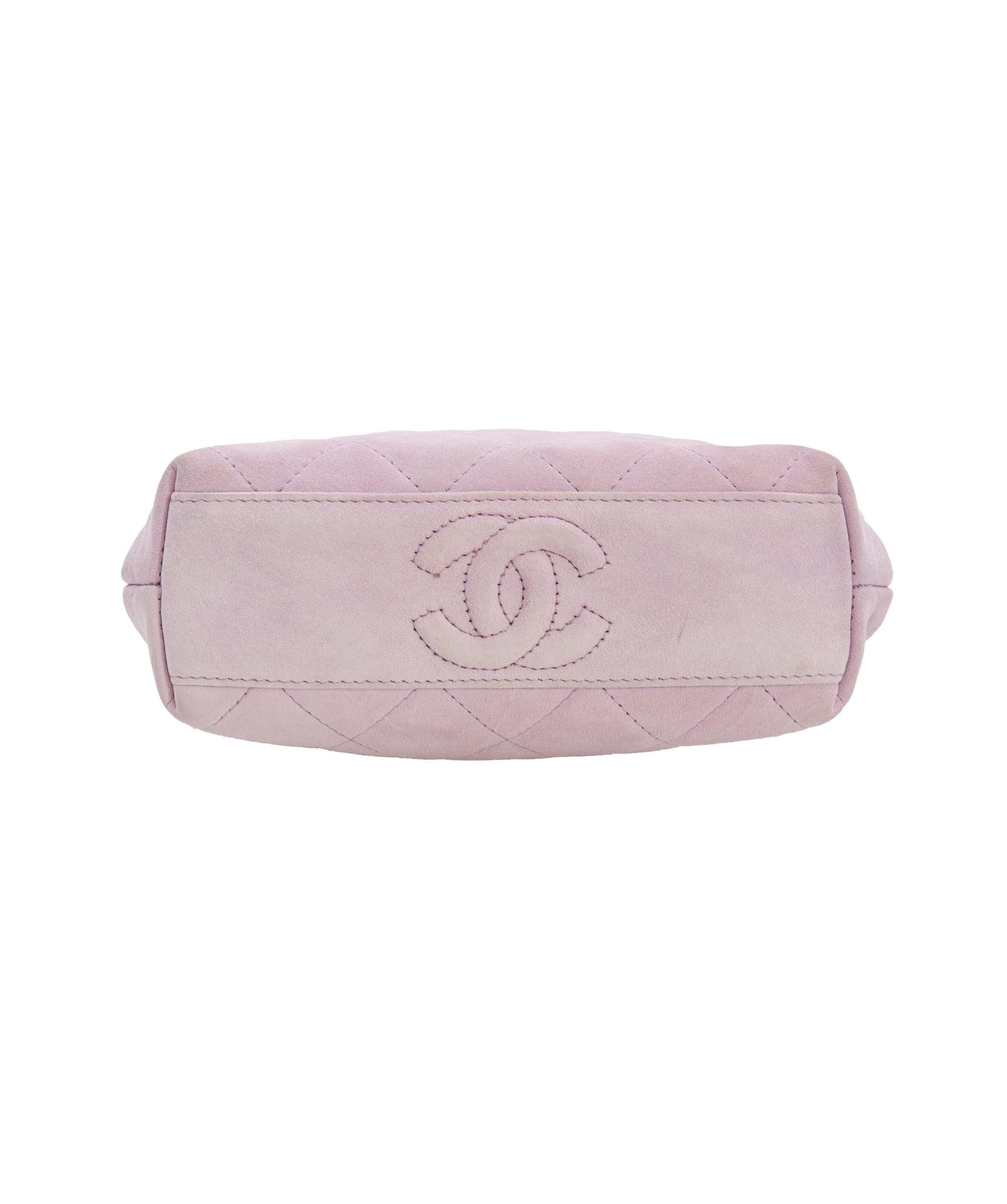 Chanel lavender suede mini crossbody bag