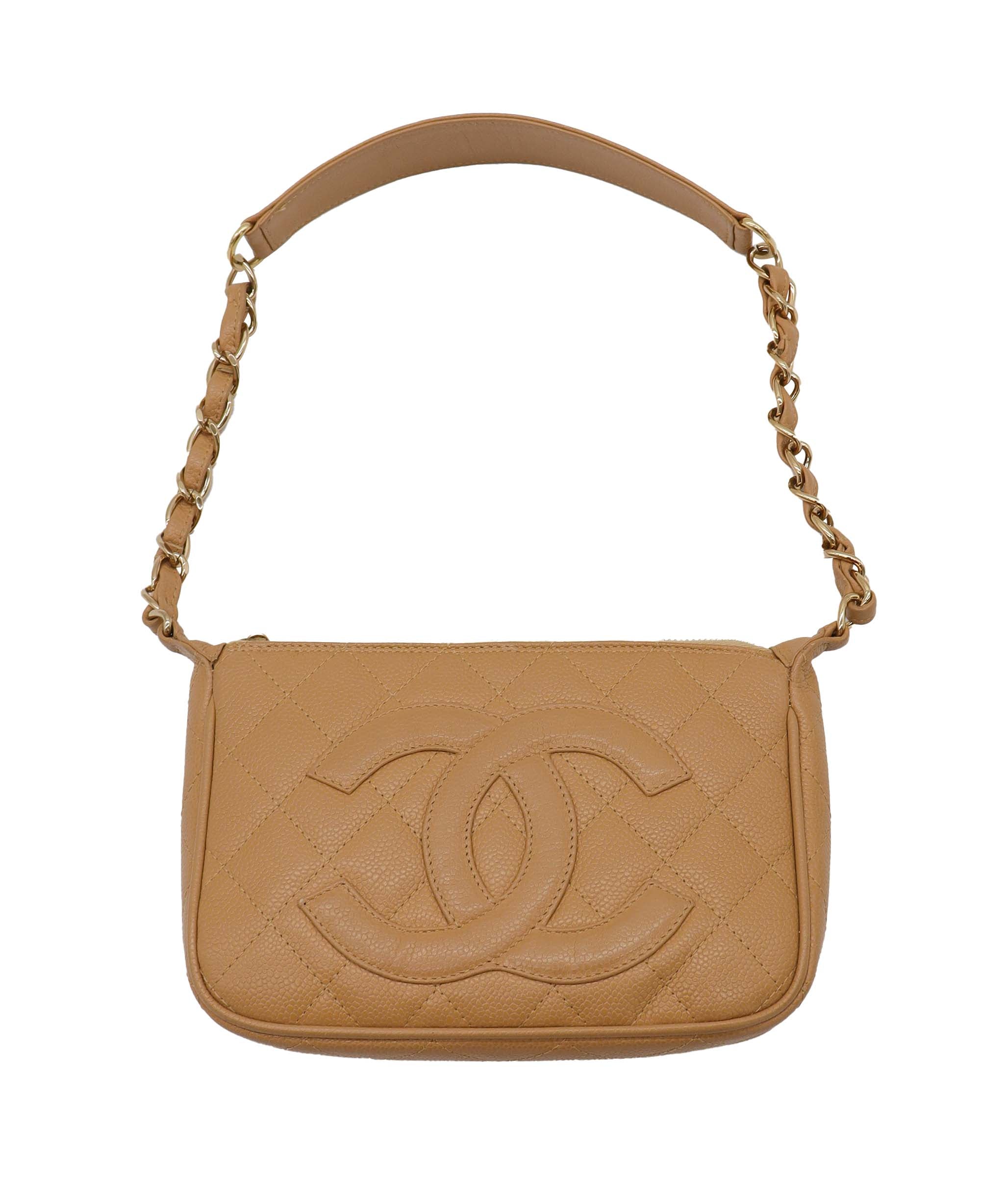 CHANEL caviar beige shoulder bag DXBS1025