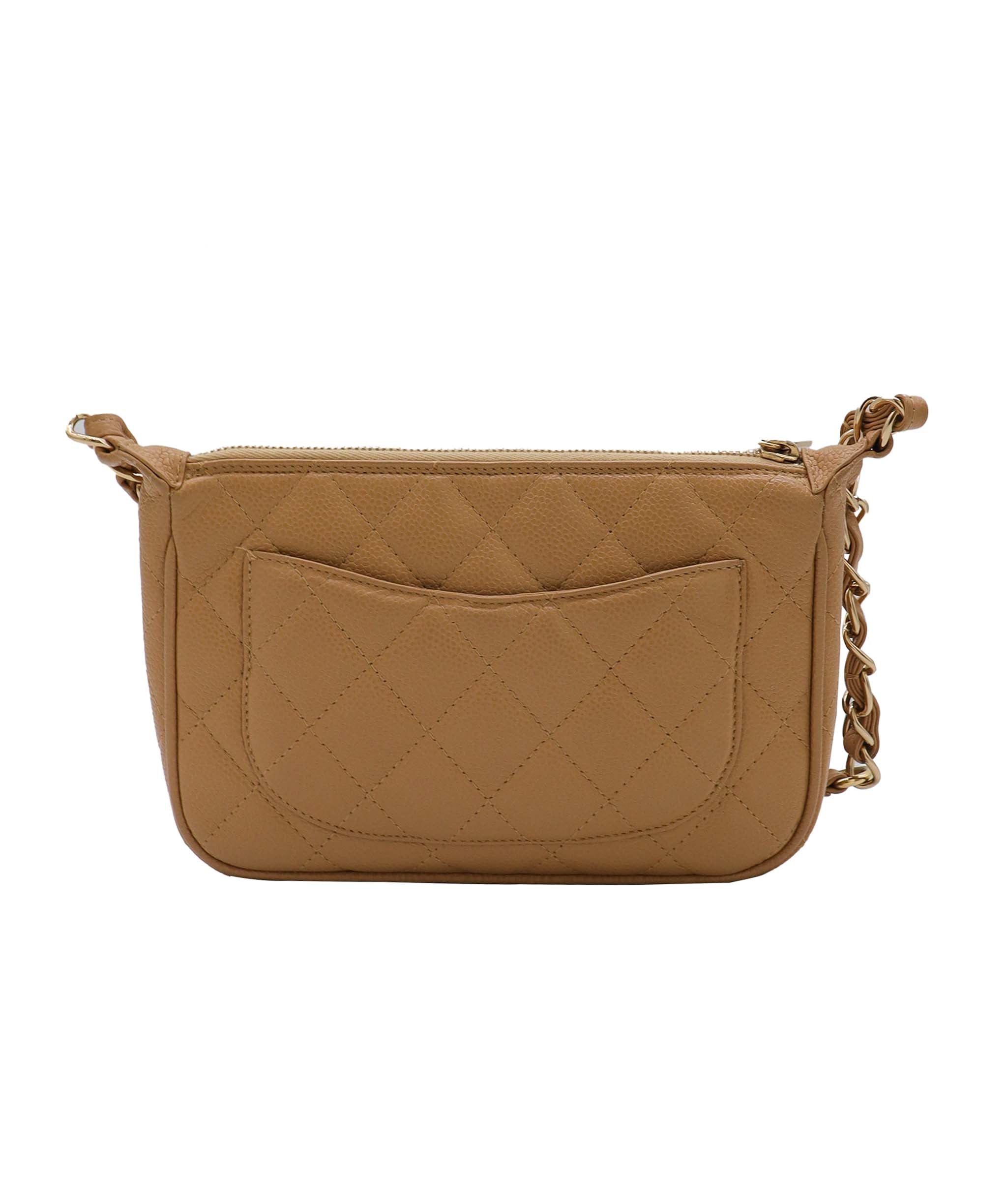 CHANEL caviar beige shoulder bag DXBS1025