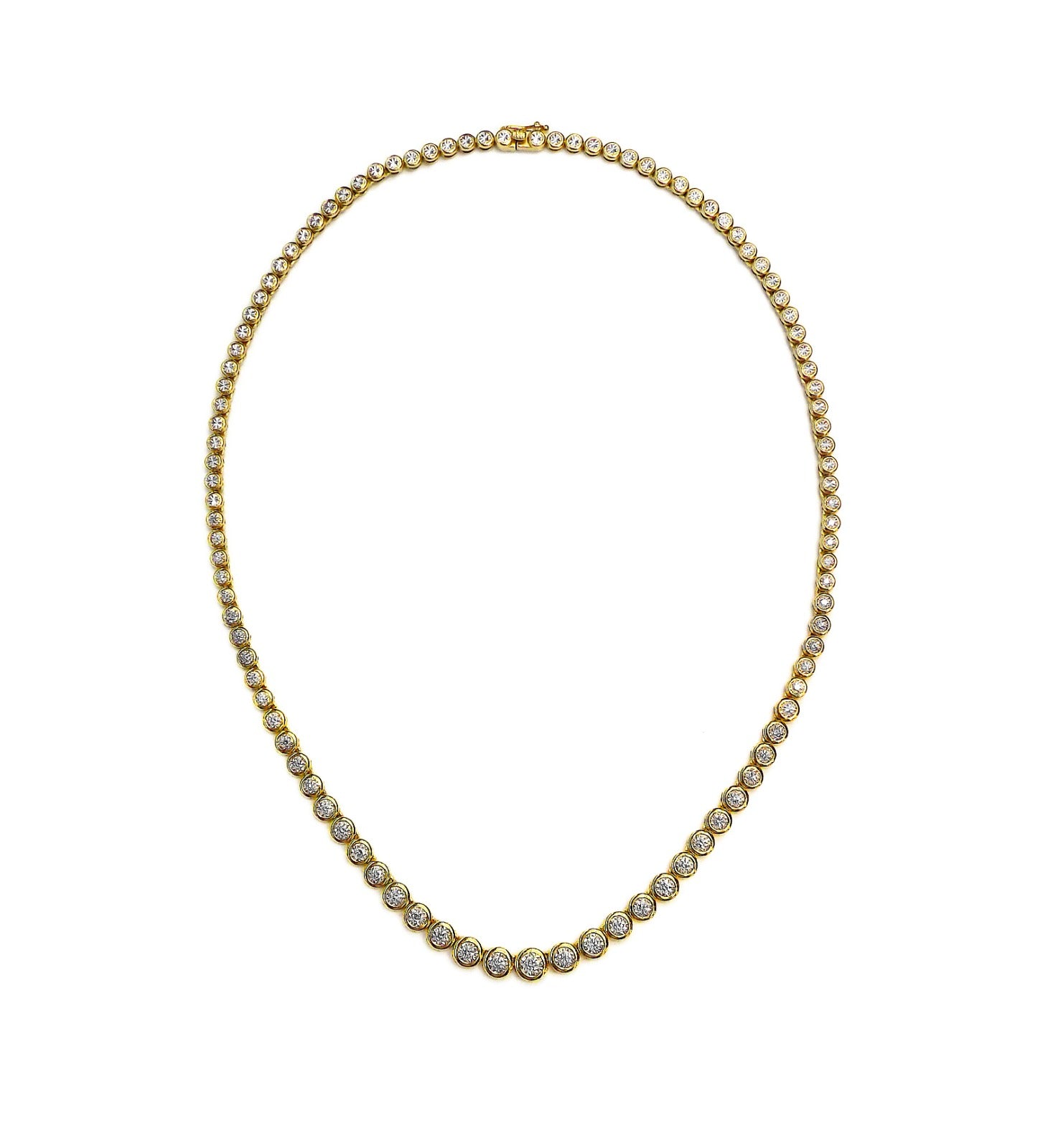 14kt yellow gold cushion shape diamond illusion tennis necklace, 16"-1.6ct ASC5139