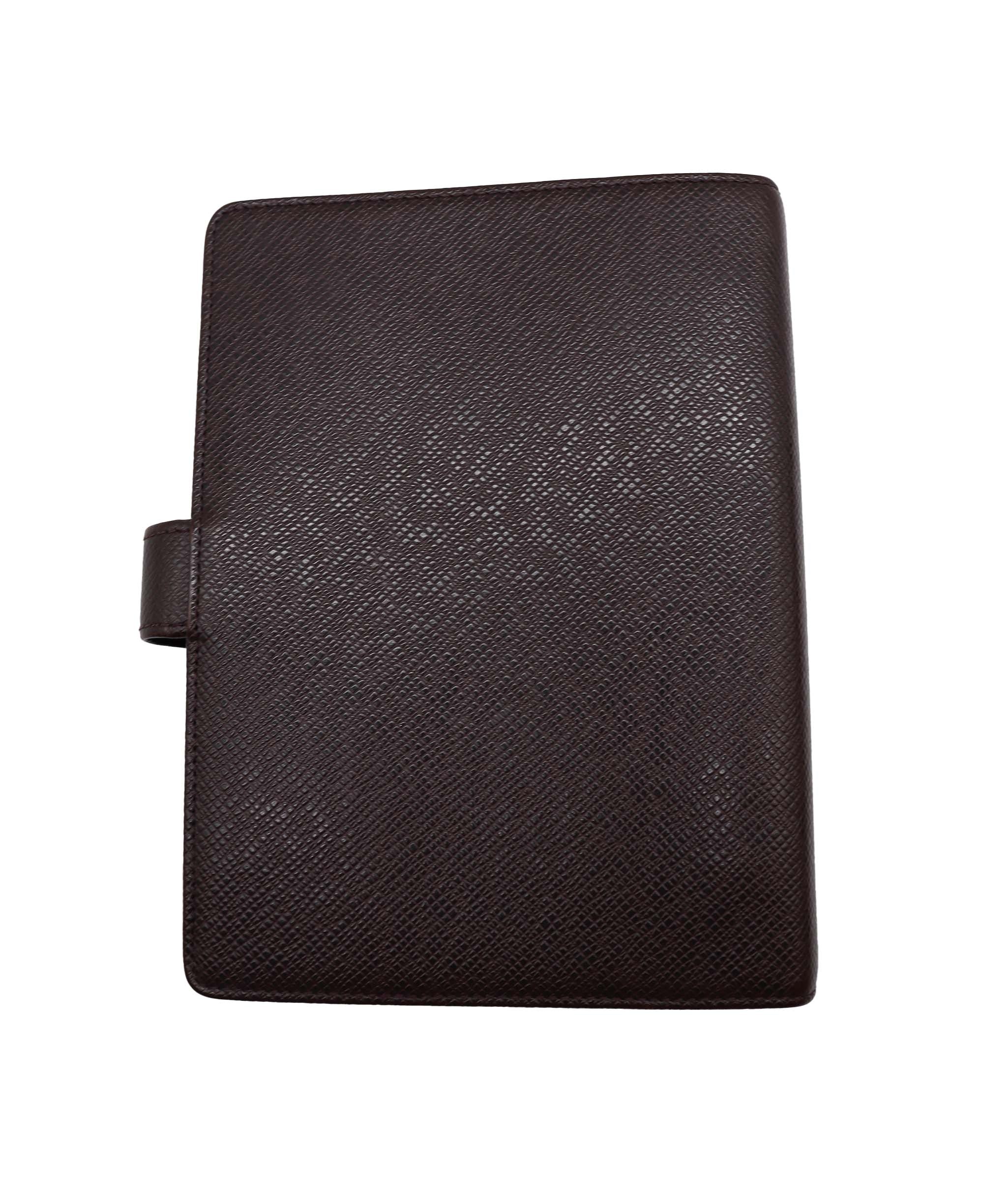 LOUIS VUITTON Taiga Leather Agenda MM Day Planner Cover Acajou R20416 Auth 82186 DXBV0111