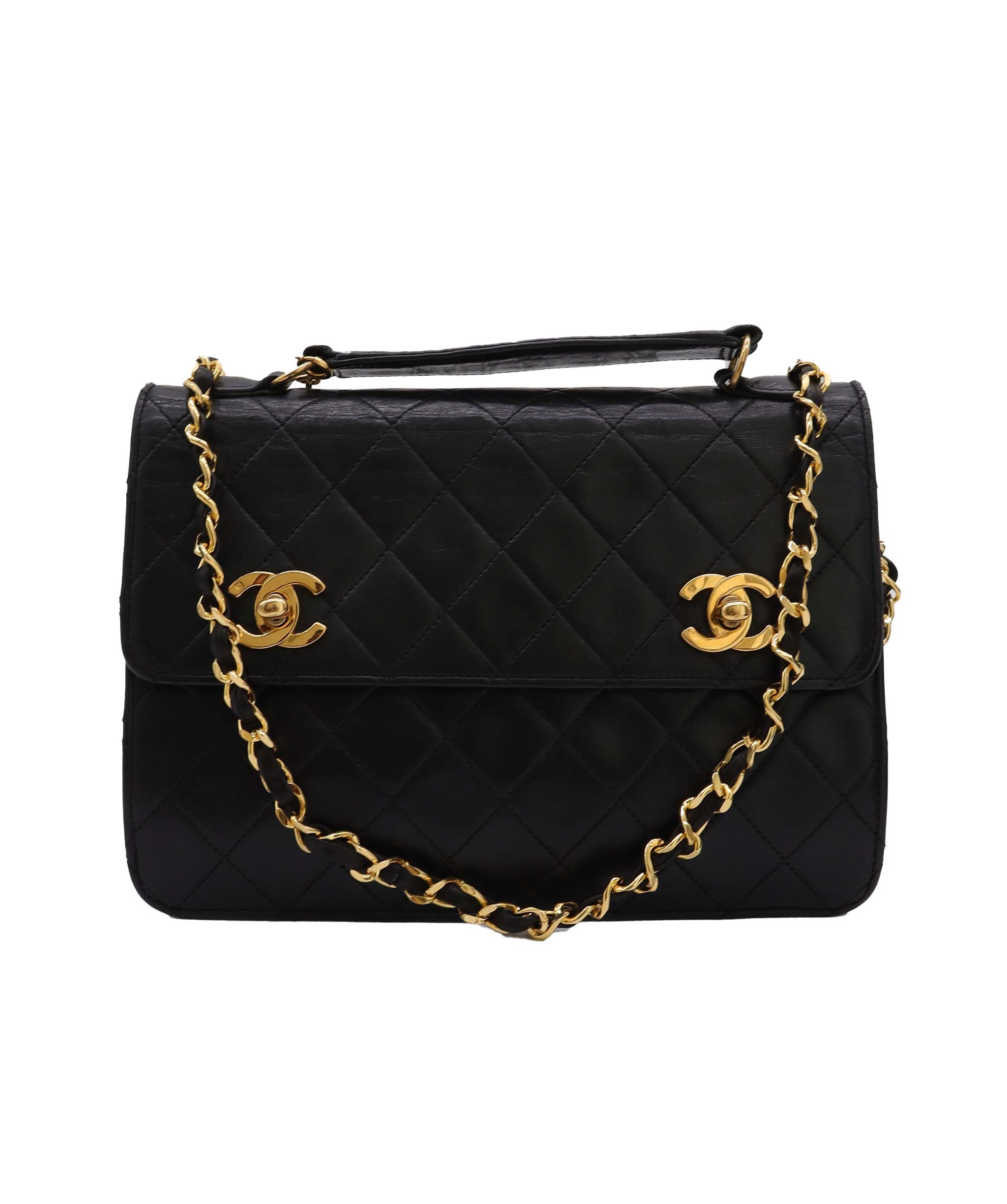 CHANEL VINTAGE DOUBLE TURNLOCK BLACK DXBS0991