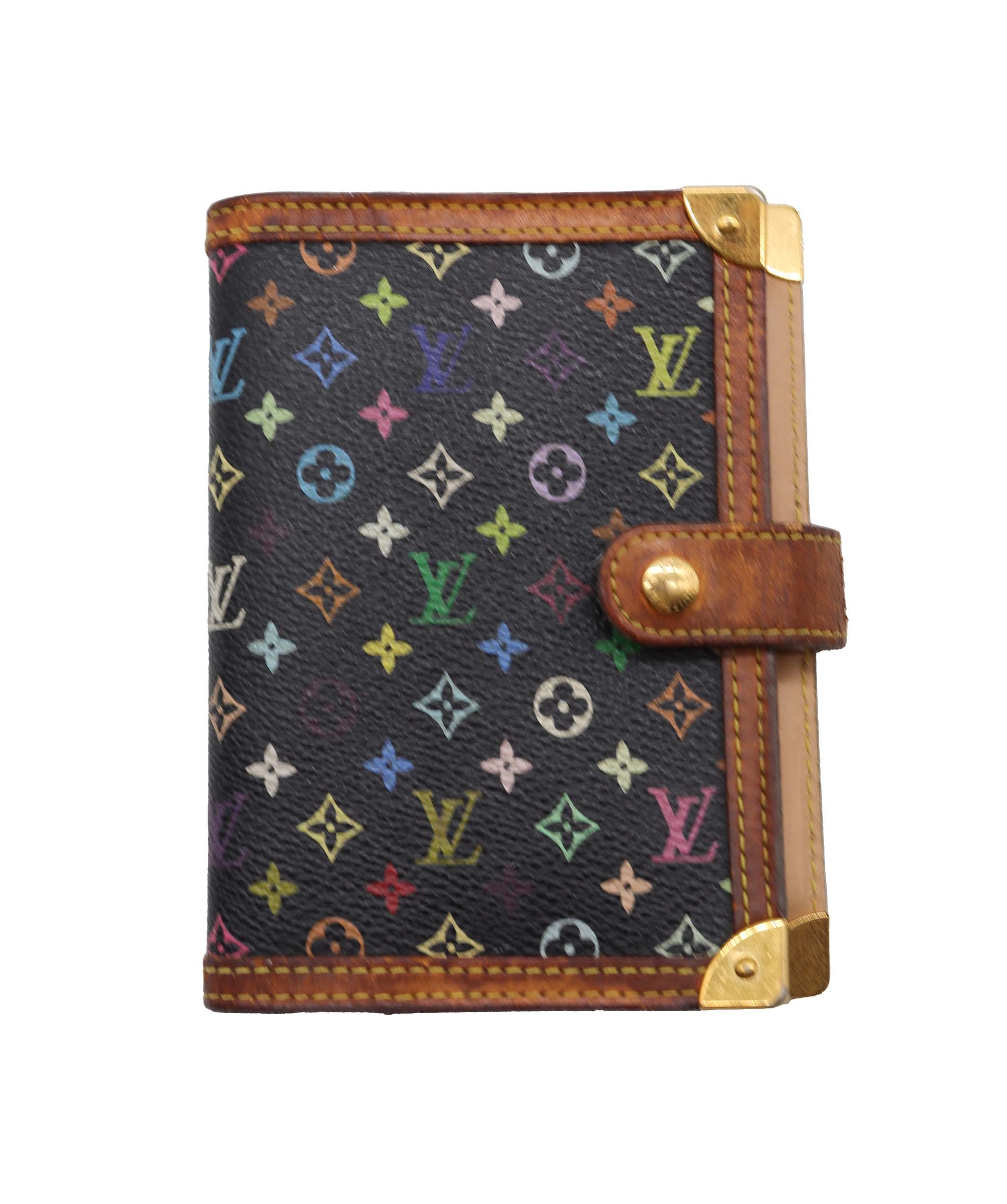 LOUIS VUITTON Multicolor Agenda PM Day Planner Cover Black R21076 LV Auth 90278 DXBV0132